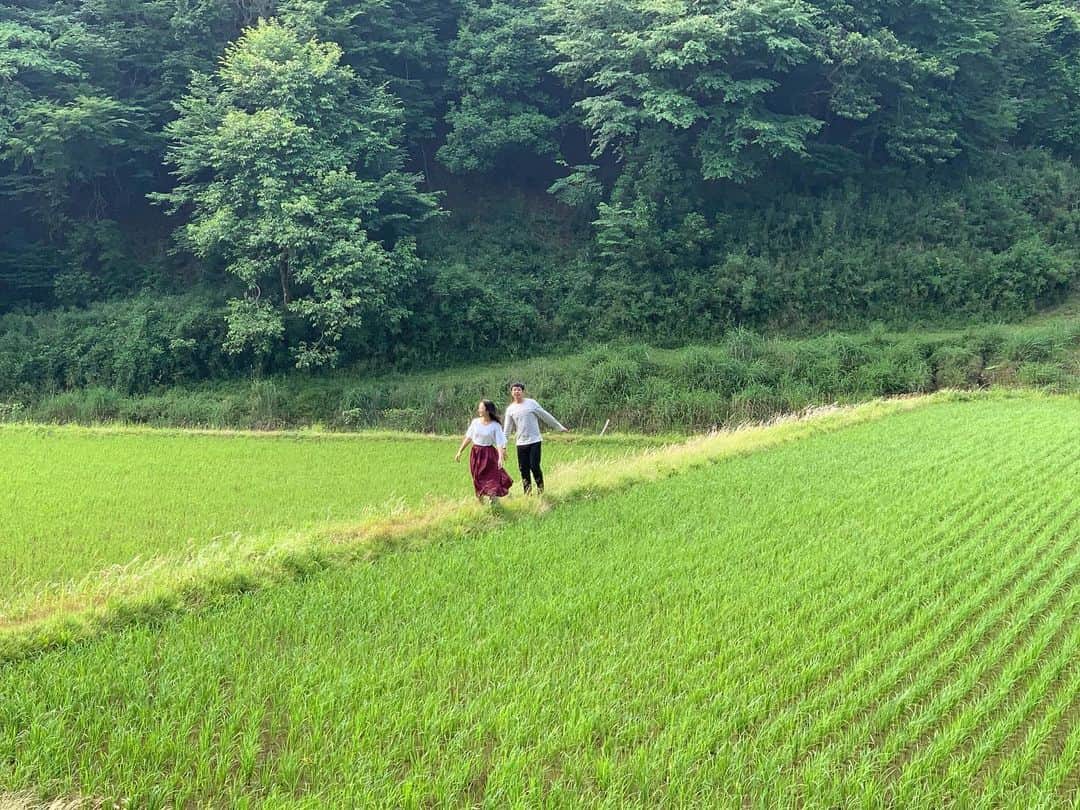 のインスタグラム：「朝に撮影したワンシーンです。 綺麗な棚田に包まれました✨  今朝 FacebookとTwitterには載せたのですが  昨夜地震があったみたいですが 皆さん大丈夫でしたか？ 起きてから連絡を見てとても驚きました。 ご心配ありがとうございます。 私の実家は大丈夫だったみたいです。 この後もどうか皆さんご無事でありますよう。 お祈りしています。」