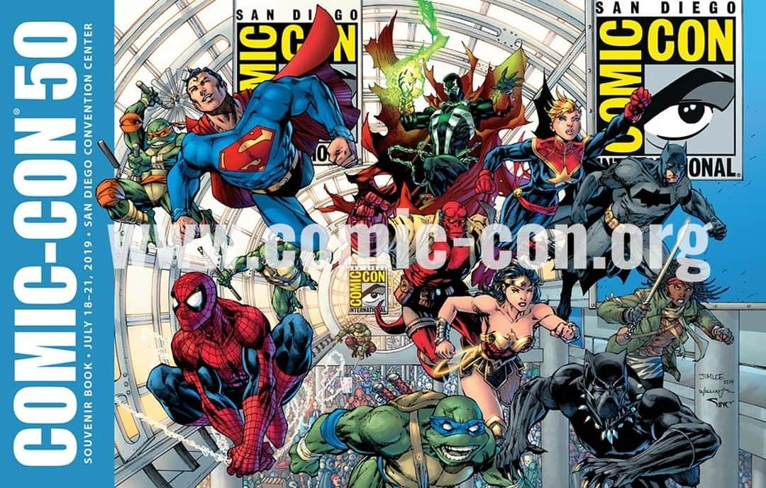 コミコン・インターナショナルさんのインスタグラム写真 - (コミコン・インターナショナルInstagram)「Did you miss our Comic-Con 50 cover reveal yesterday?!? Well here it is! Special thanks to DC, Marvel, Skybound, Todd McFarlane, Mike Mignola, IDW & Nickelodeon for their help in making this incredible cover happen & of course Jim Lee, Scott Williams, & Alex Sinclair! #SDCC50」6月19日 3時59分 - comic_con