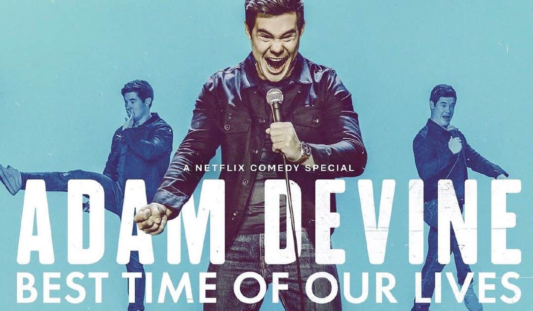のインスタグラム：「Today’s the day!! Before I met Adam I had never even been to a comedy show, but now I’m his comedy groupie (I’ve since learned there’s a term for such groupies but it’s crass so I won’t put it here) and have watched him get this hour dialed in at theaters and clubs all over the country. And now it’s finally out! Go watch it on @netflix I promise you will laugh!」