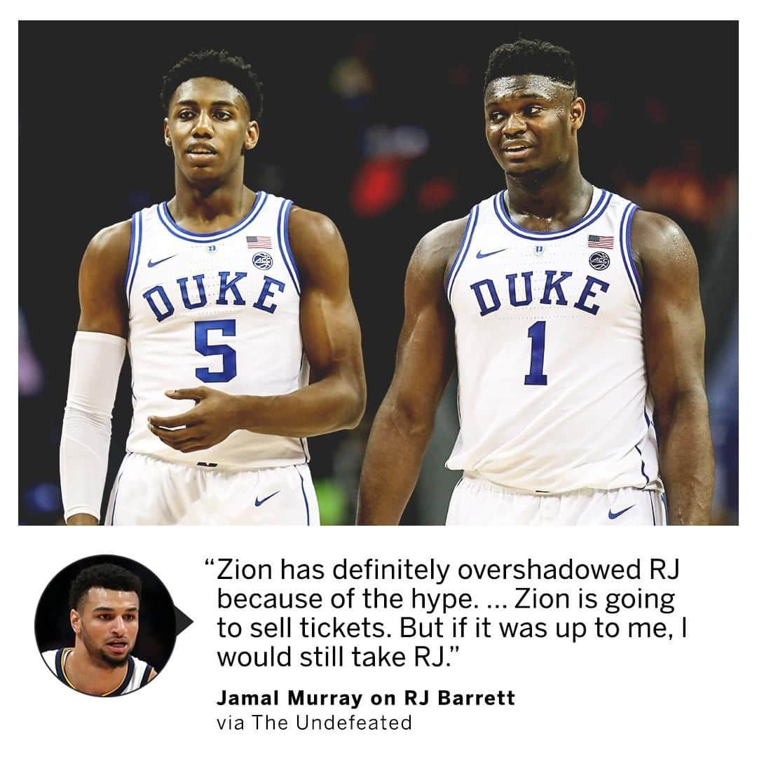 スポーツセンターさんのインスタグラム写真 - (スポーツセンターInstagram)「Jamal Murray is taking RJ over Zion (via @nbaonespn, @undefeatedespn)」6月19日 4時26分 - sportscenter