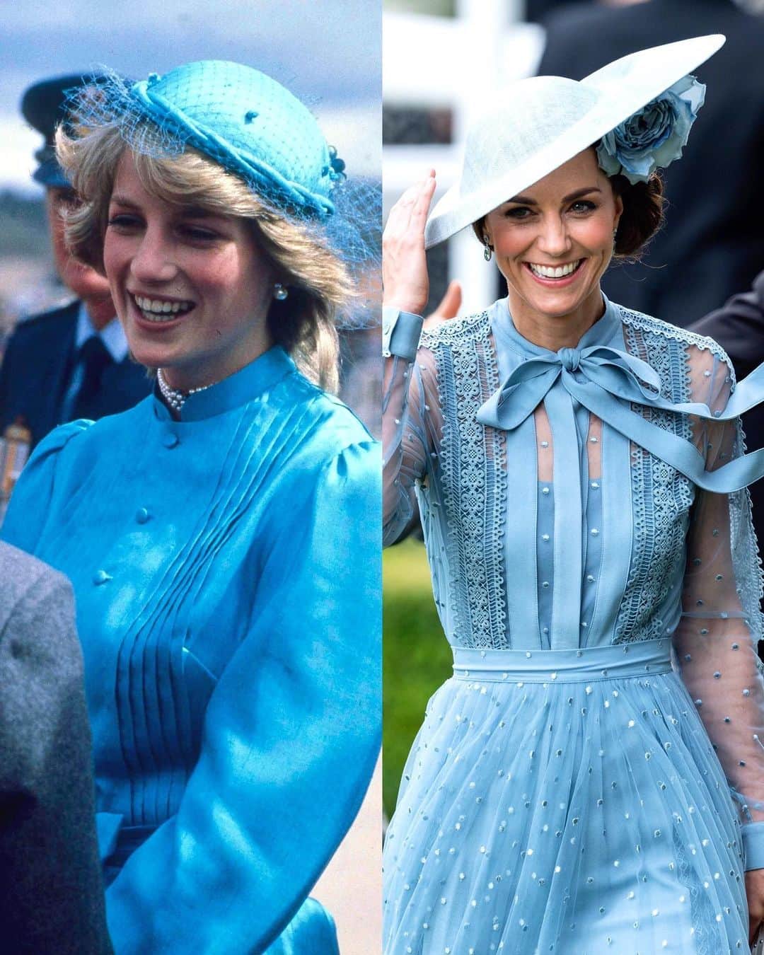 WHO WHAT WEARさんのインスタグラム写真 - (WHO WHAT WEARInstagram)「Kate Middleton took a little style inspiration from Lady Diana’s iconic look 30 years ago at the Royal Ascot today. Tap our link to see what more stylish royals wore to the spectacle.  photos: getty images, shutterstock」6月19日 4時21分 - whowhatwear