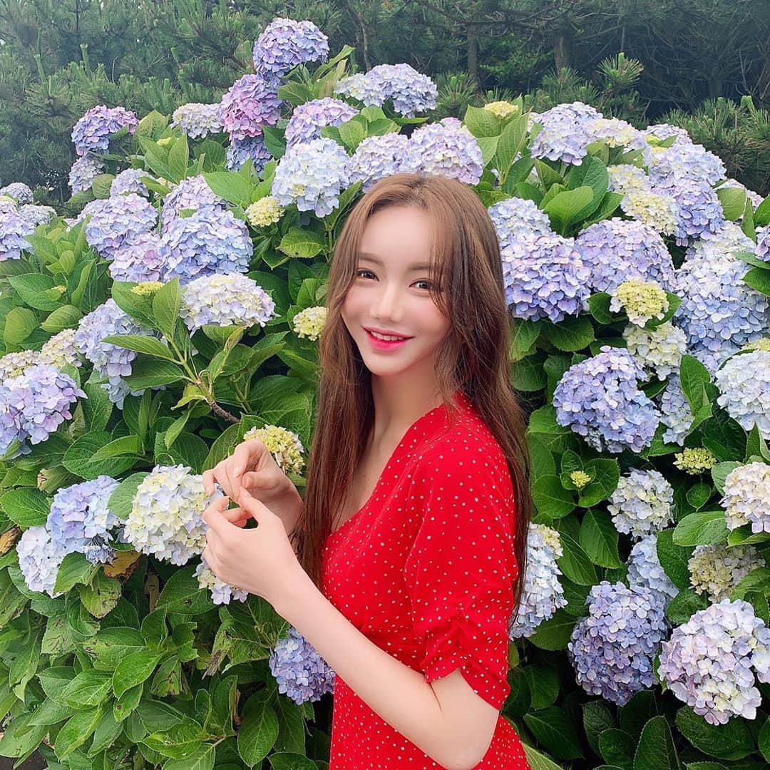 ソアさんのインスタグラム写真 - (ソアInstagram)「사랑하는 샘나랑 아름이랑 두번째 제주💙 #제주여행 #종달리수국길 #여행에미치다」6月19日 4時56分 - seoa_p