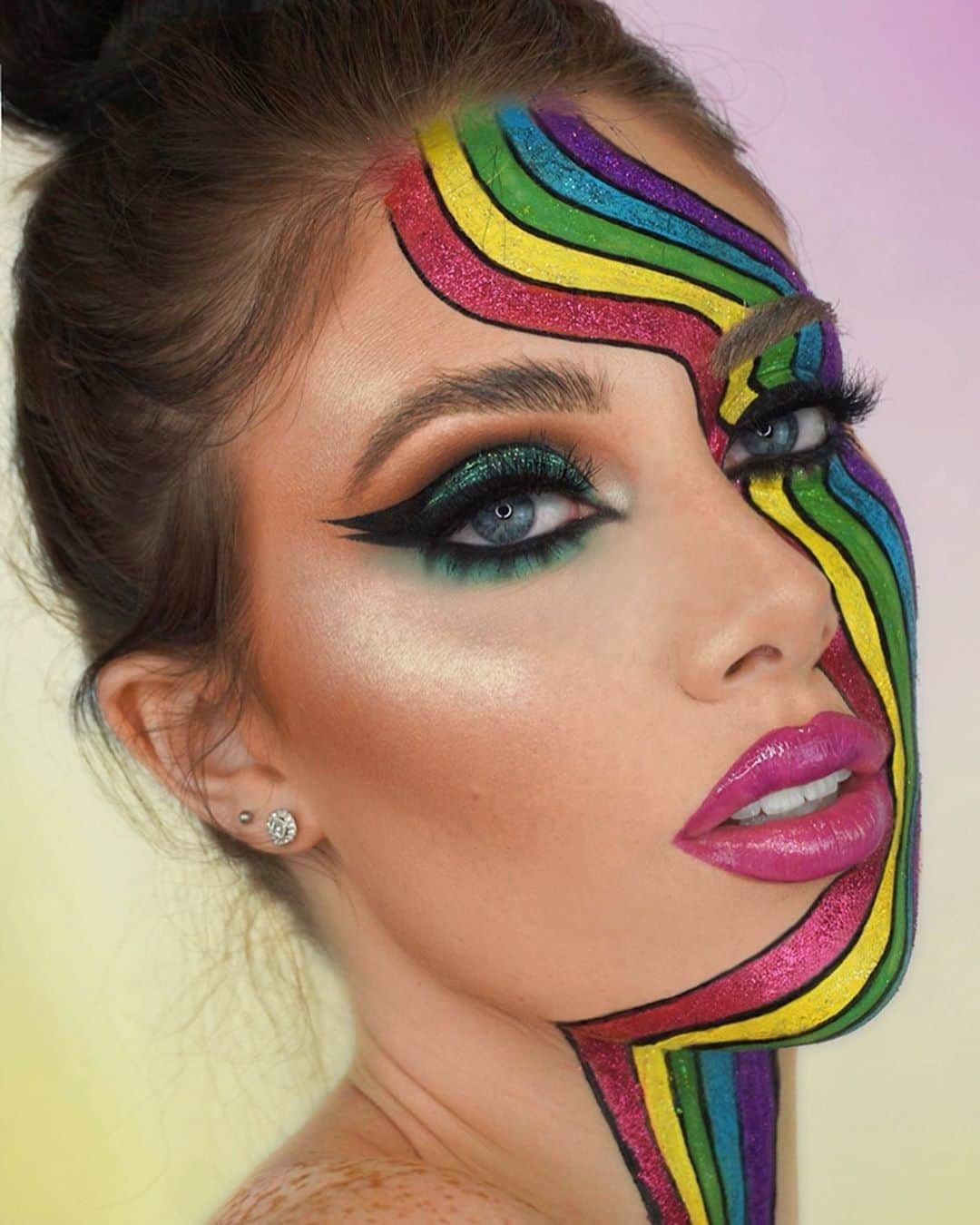 NYX Cosmeticsさんのインスタグラム写真 - (NYX CosmeticsInstagram)「Mesmerized by this #pride inspired look by @jasmineaecooper 😍🌈 She completes this #rainbow masterpiece using our Soft Matte Lip Cream in 'Seoul' + Candy Slick Glowy Lip Color in 'Jawbreaker' + Liquid Suede Cream Lipstick in ‘Amethyst’ 🌟 || #nyxcosmetics #nyxprofessionalmakeup #crueltyfreebeauty」6月19日 5時44分 - nyxcosmetics