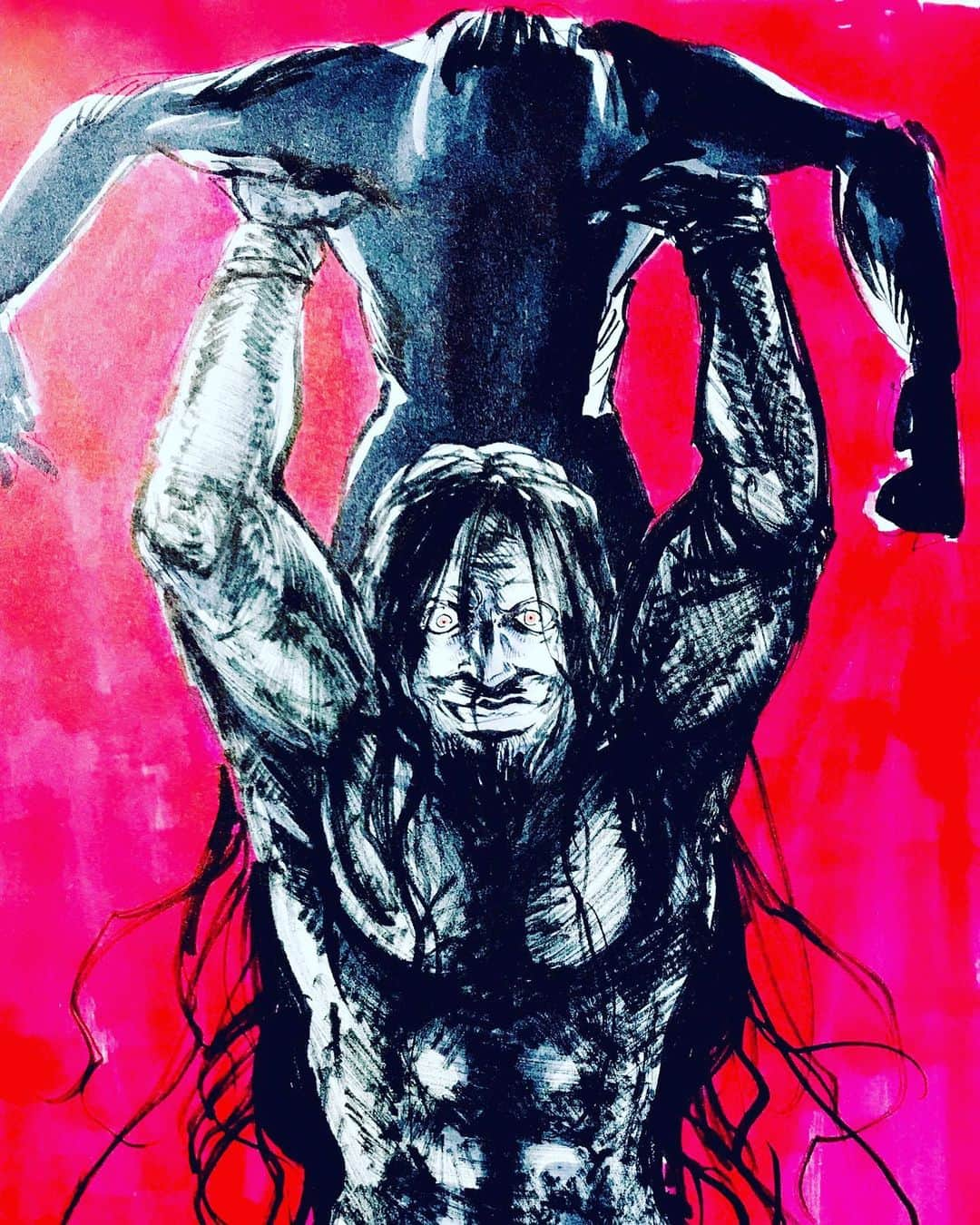 ランス・アーチャーさんのインスタグラム写真 - (ランス・アーチャーInstagram)「One of the most wicked cool #fanart I’ve had drawn! Cho Kakkoi #BlackOut #njpw #g1climax」6月19日 6時47分 - lance_hoyt