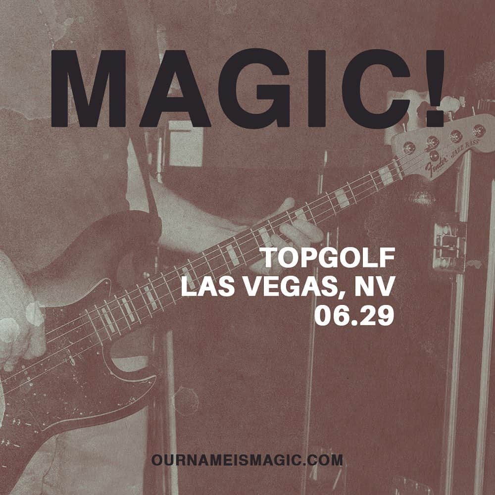 Magic!のインスタグラム：「We can’t wait to see you at our show at @topgolflasvegas on June 29!! Ticket link in the highlight section」