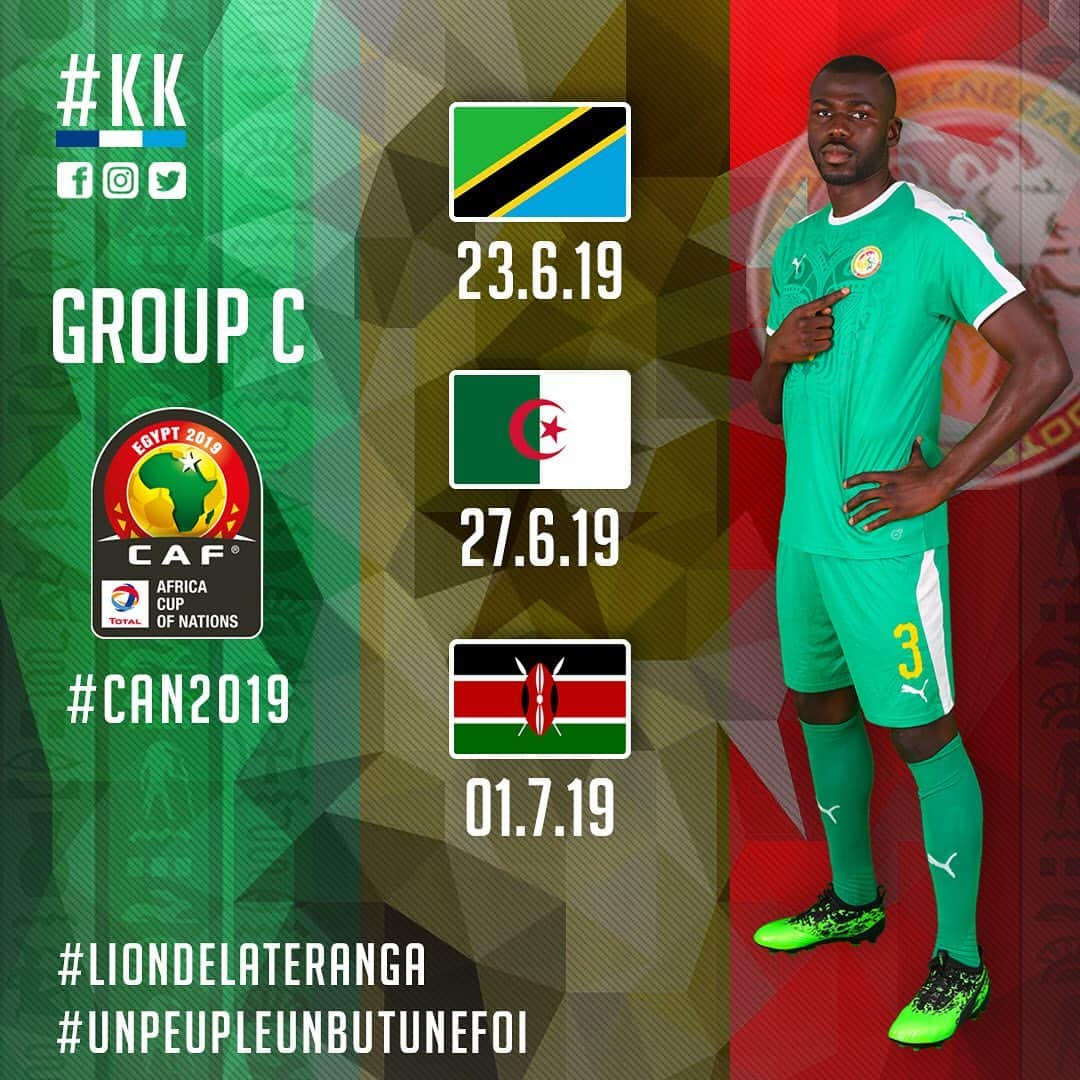 カリドゥ・クリバリさんのインスタグラム写真 - (カリドゥ・クリバリInstagram)「📌 Matchs - Phase de Groupes  #KK #Can2019 #GroupeC #liondelateranga」6月19日 19時24分 - kkoulibaly26