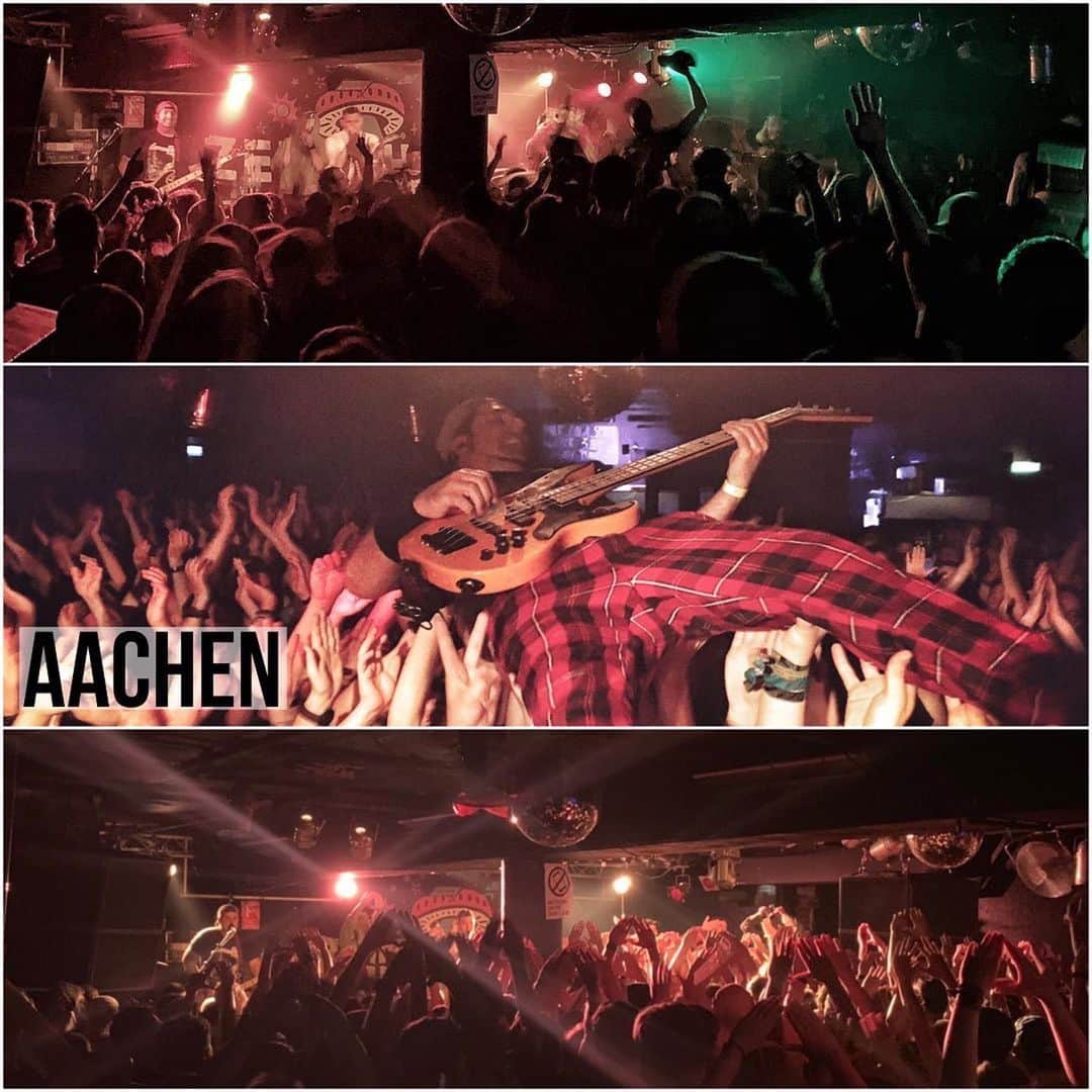 Zebraheadさんのインスタグラム写真 - (ZebraheadInstagram)「Aachen you were hot, wet, dripping with sweat tonight!!! Tomorrow is Koblenz at @circusmaximuskoblenz and it's sold out!!! If you couldn't get tickets, we're touring again in September in Germany! 😃🇩🇪🍻 #Zebrahead #braininvaders #germany」6月19日 12時02分 - zebraheadofficial