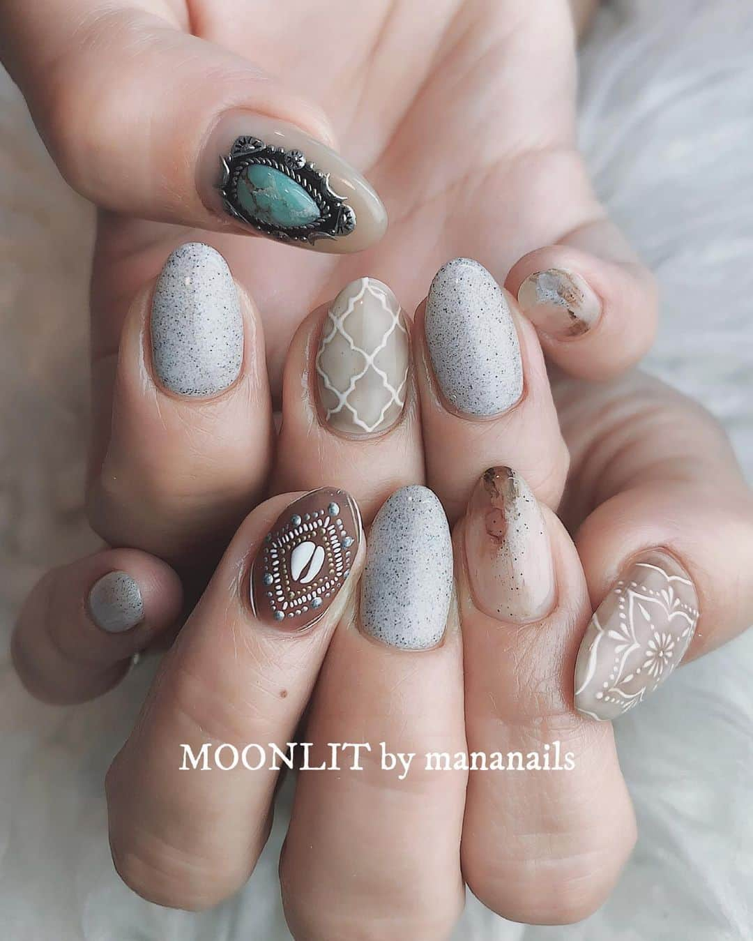 mananailsさんのインスタグラム写真 - (mananailsInstagram)「🐚🐐🦕 ㅤ ☾120min design」6月19日 14時48分 - mananails