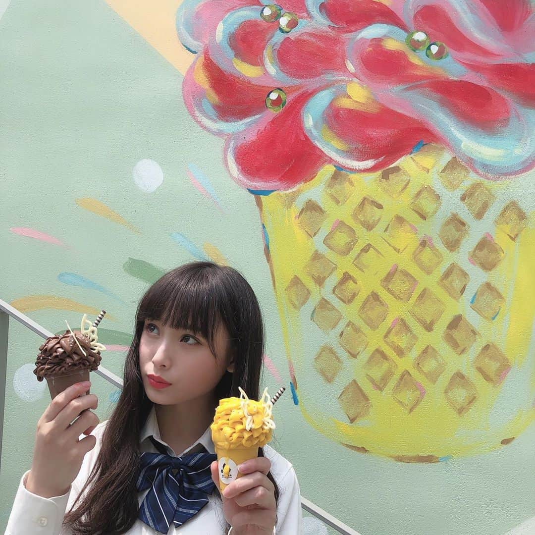 梅山恋和さんのインスタグラム写真 - (梅山恋和Instagram)「#557 #ディグラボ #エアリーソフトクリーム🍦 #AKICHI #jkブランド #制服 #毎日勉強！！ #おもち映え」6月19日 21時01分 - cocona_umeyama