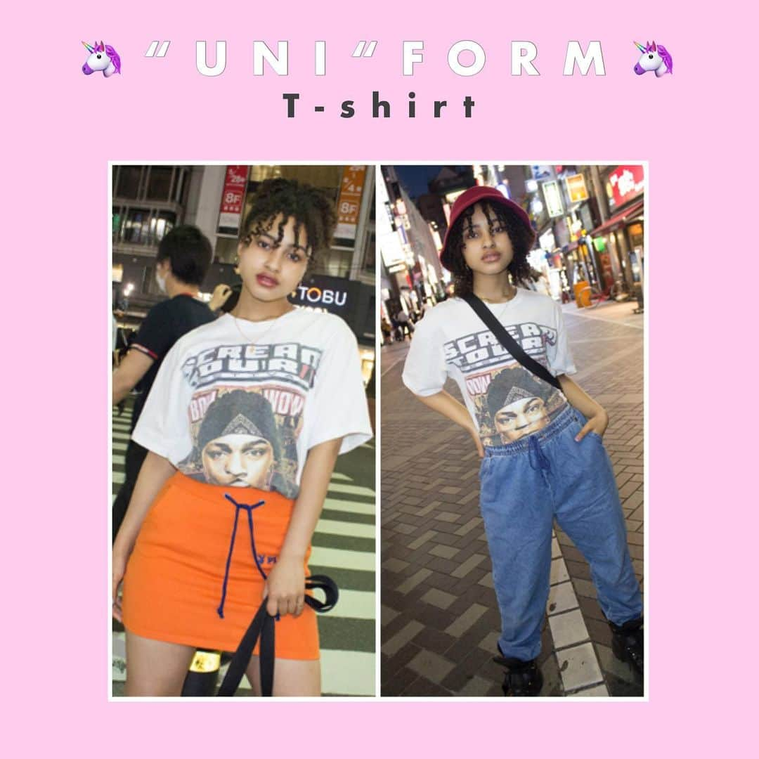 ELLE girl JAPANさんのインスタグラム写真 - (ELLE girl JAPANInstagram)「. -------------- 連載【 #UNIFORM🦄 】 . ELLEgirl UNI creatorが シーズンごとのお気に入りアイテムを使っておしゃれを提案する【UNI FORM🦄】。今月はTシャツを使った2WAYコーデをご紹介！ . 💁🏻‍♀️RINA(@rinahagai ) . お気に入りアイテム👉原宿のビンテージショップ、#ピンナップ で購入した古着のTシャツ . ダンサーのRINAちゃんは、敬愛するヒップホップアーティスト、バウ・ワウのフェイスプリントTで、得意の’90sコーデを実践🏁 古着ならではのビッグサイズを、ボトムにインしてメリハリを出したのがポイント✔️スエットパンツとタイトなミニスカートで着回し💘 . . #ELLEgirl #ELLEgirlUNI #uniform #ヴィンテージtシャツ #ヴィンテージ#pinnap #pinnaptokyo #古着 #ootd #instalove #古着ファッション #古着tシャツ #古着女子 #古着女子コーデ #90sfashion #bowwow #プリントt #スエットパンツ #スエットパンツコーデ #タイトスカートコーデ #タイトスカート #着まわし #着まわしコーディネート #90s --------------」6月19日 20時59分 - ellegirl_jp