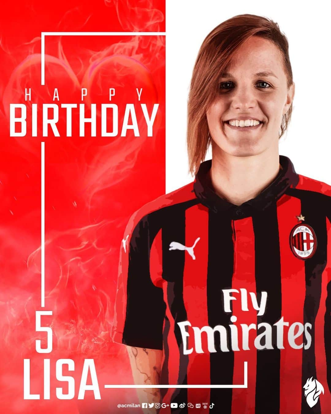 ACミランさんのインスタグラム写真 - (ACミランInstagram)「Let's all wish a lovely #HBD to our @lisaalborghetti! The Rossonera turns 26 🎂🔴⚫ La nostra centrocampista compie oggi 2⃣6⃣ anni, buon compleanno! 🎂🔴⚫」6月19日 17時10分 - acmilan