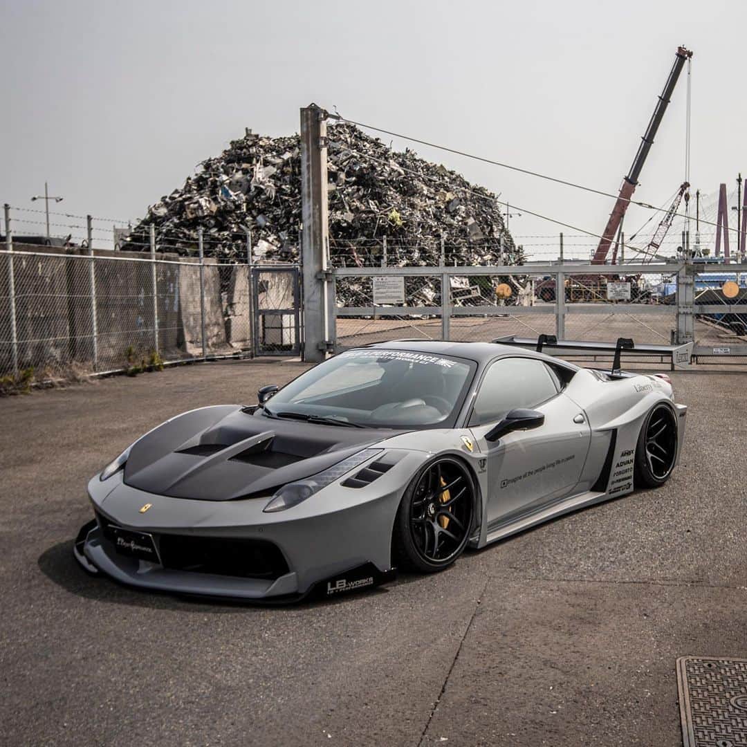 のインスタグラム：「LB★Silhouette WORKS Ferrari 458 GT in Japan !! One more new 458 well done !! 【LB★Silhouette WORKS GT】is the newest & highest brand in LibertyWalk. The new style is GT Racing style. LibertyWalk is moving on to the new step!! More LB★Silhouette is coming!! Who’s next ??」