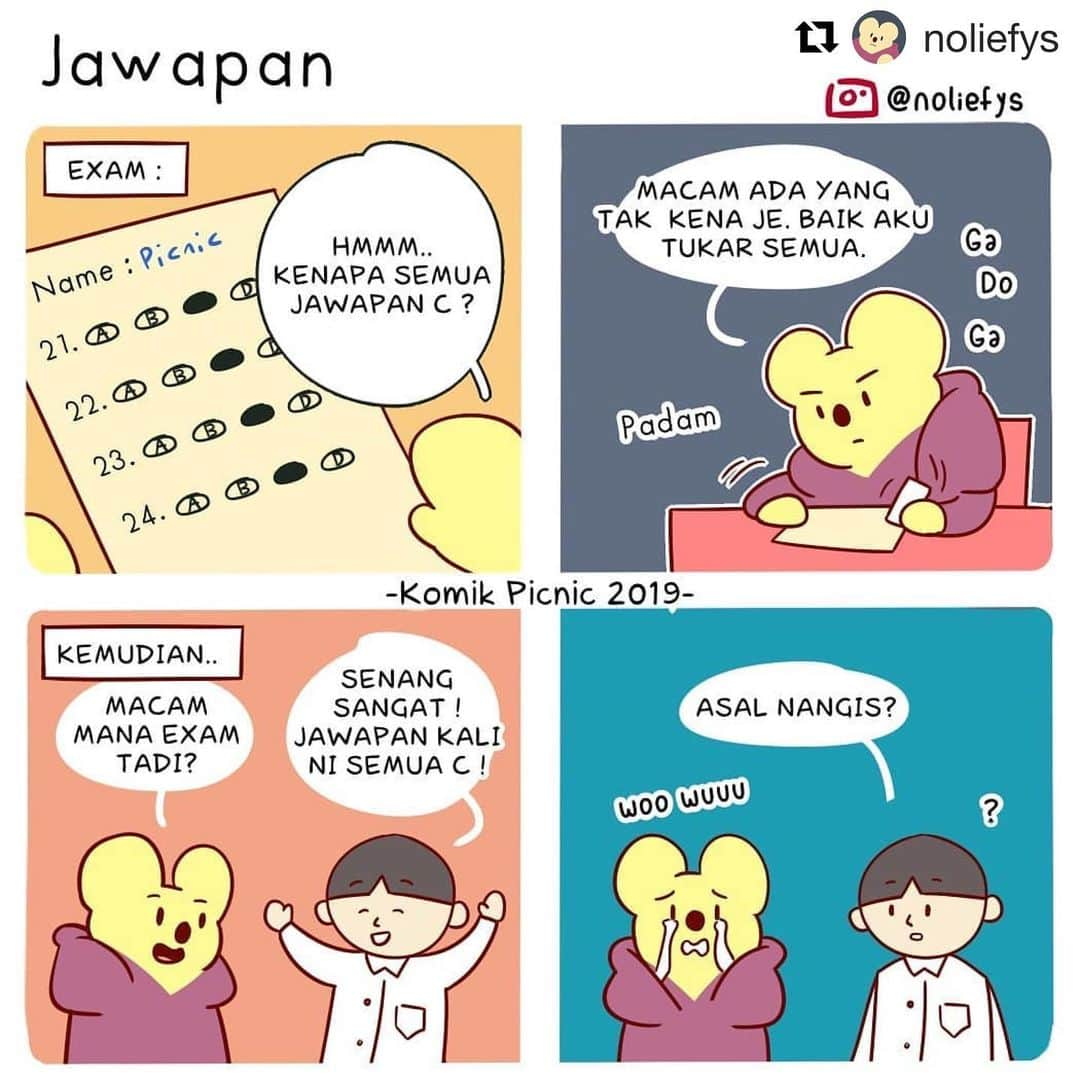 Koleksi Komik Malaysiaさんのインスタグラム写真 - (Koleksi Komik MalaysiaInstagram)「#Repost @noliefys with @get_repost ・・・ Kadang2 tertanya-tanya adakah cikgu sengaja buat camni😂 . . #komikpicnic #studentlife #relatablecomics #exams #komikmalaysia」6月19日 19時11分 - tokkmungg_exclusive