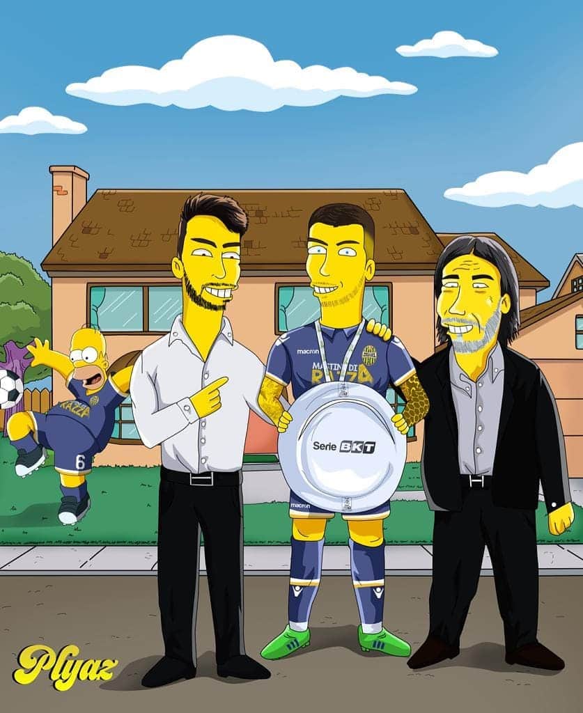 ルカ・マッローネのインスタグラム：「Eccovi svelato in anteprima il colpo dell'estate della squadra di calcio di Springfield 🤣 #TheSimpsons . Grazie a @az_designer22 e @plyaz」