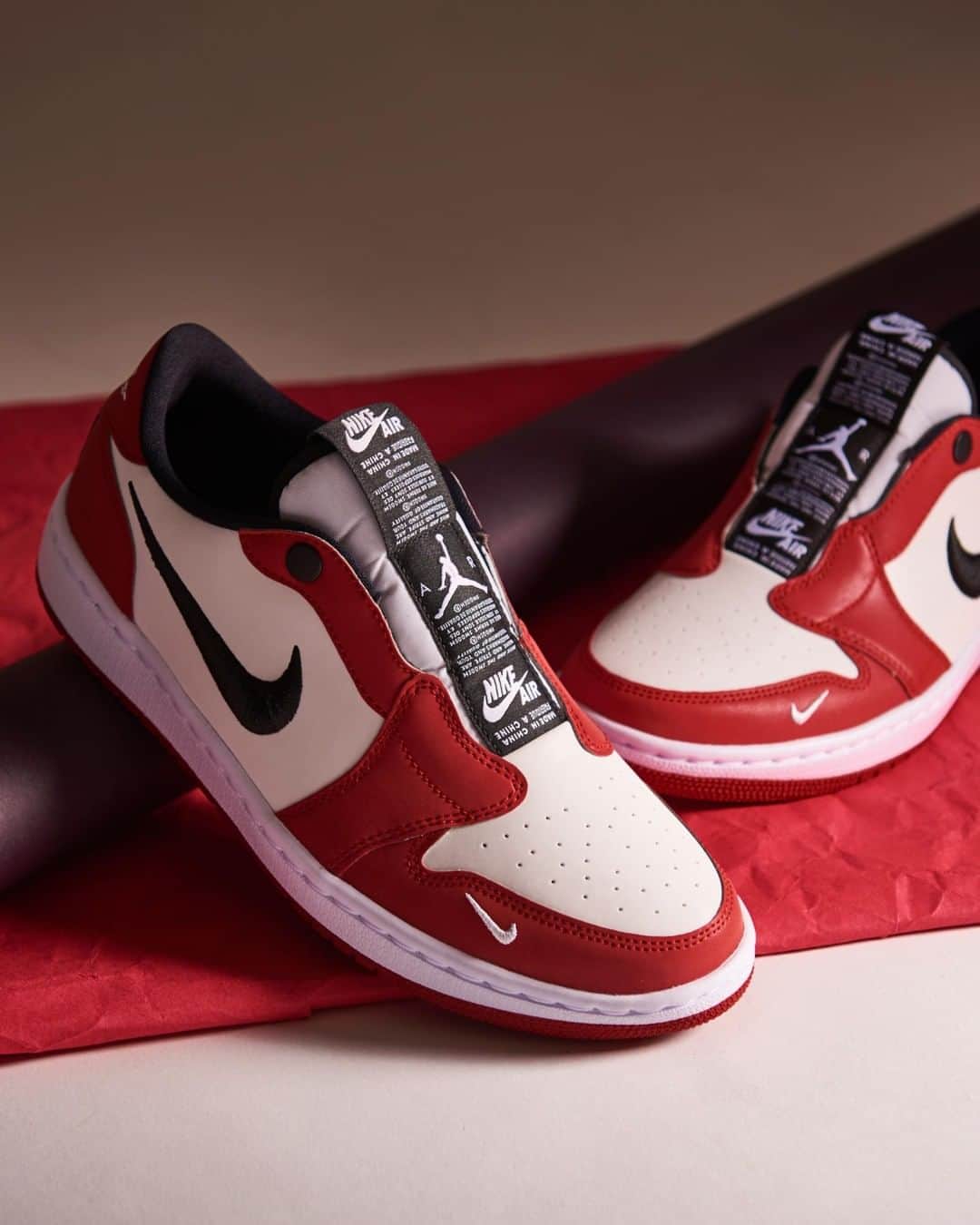 のインスタグラム：「Slip but never fallin'. WMNS #Jordan AJ 1 Low 'Chicago' Available Now, In-Store and Online」