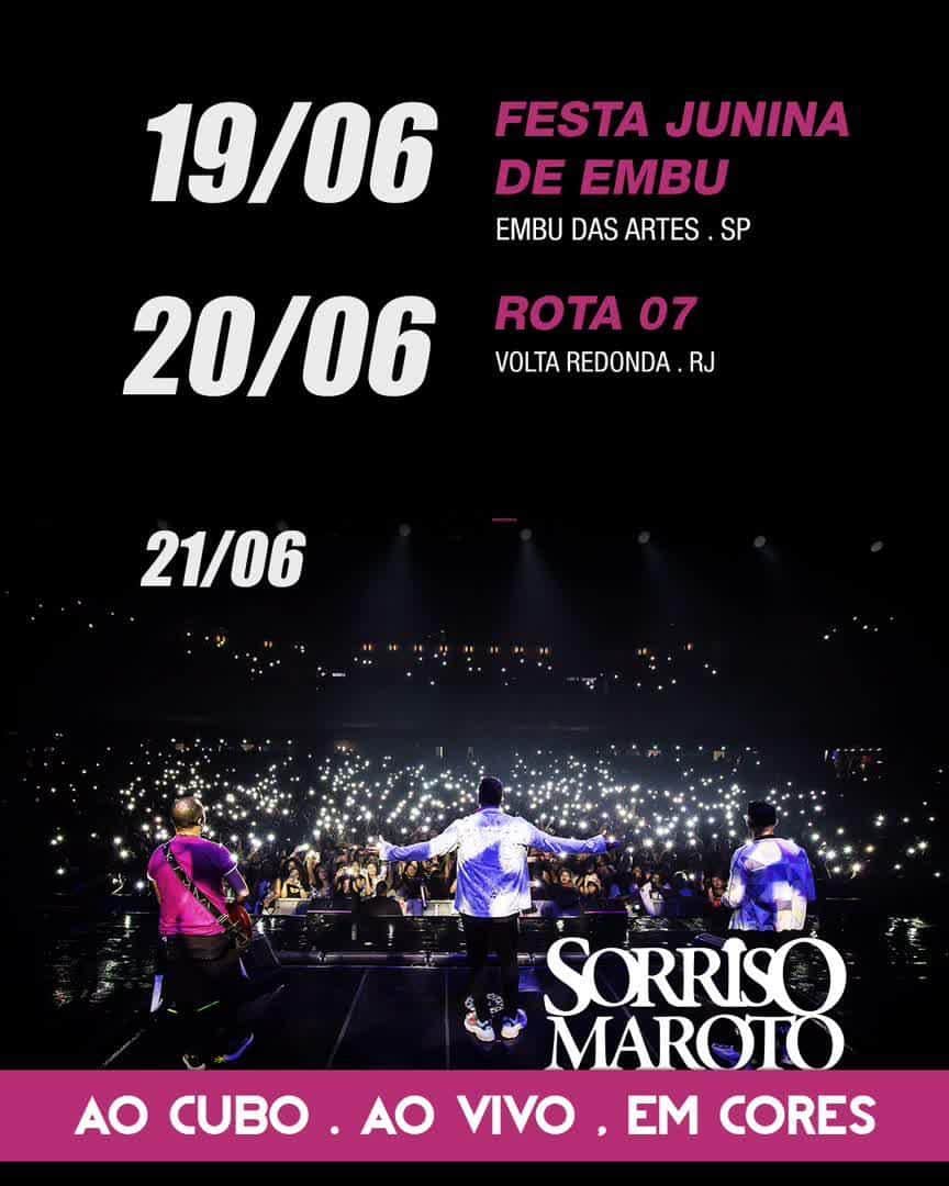 Sorriso Marotoのインスタグラム：「Feriadão chegando e noixxx tá como? Esperando vocês pra curtir aquele pagodinho esperto com a gente! Quem vem? 😄 #Agenda #AoCuboAoVivoEmCores」