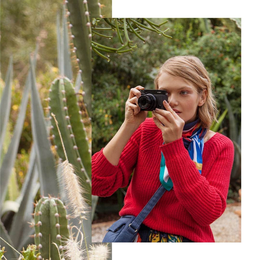 ベンシモンのインスタグラム：「ROUGE ❤️ Sur un pull, une jupe, un top, le rouge est notre couleur coup de coeur cet été ☀️ 🇬🇧 On a pullover, a skirt or a top, red is our favorite color this summer ☀️ #pe19 #bensimon #summer #red #redforever」