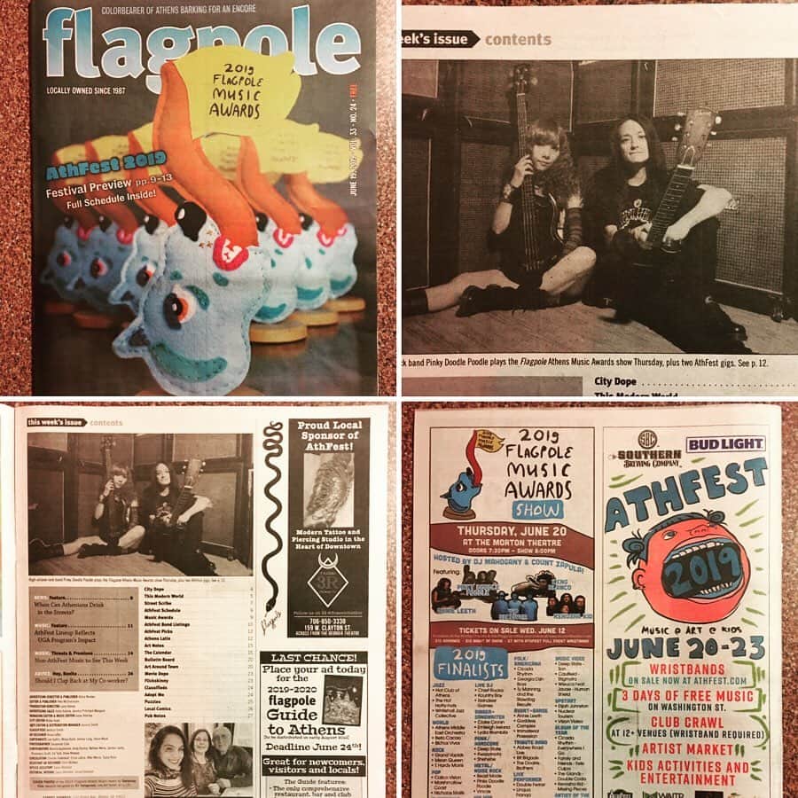 PINKY DOODLE POODLEさんのインスタグラム写真 - (PINKY DOODLE POODLEInstagram)「Finally we’re on the Flagpole Magazine!! Yeah!!! Thank you so much!! This Thursday, we have a show at Flagpole Athens Music Award in Morton Theatre. Come on!! . . . #pinkydoodlepoodle  #pdp  #ustour2019  #highenergyrocknroll  #livemusic #rockmusic #rock #rockband  #japanese #japaneserockband #ustour #livetour  #tourlife #musicianlife #musician #gibsonguitars #gibsonbass #gibson #eb3 #lespaul #marshallamps #vintage #femalebassist #femalevocalist」6月20日 0時58分 - pinkydoodlepoodle