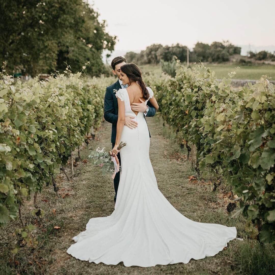 Pronoviasさんのインスタグラム写真 - (PronoviasInstagram)「What better way to wed than surrounded by wine?🍇 Congratulations to Nerea and her husband! @gloriabyler (Dress: Agua)」6月20日 2時05分 - pronovias