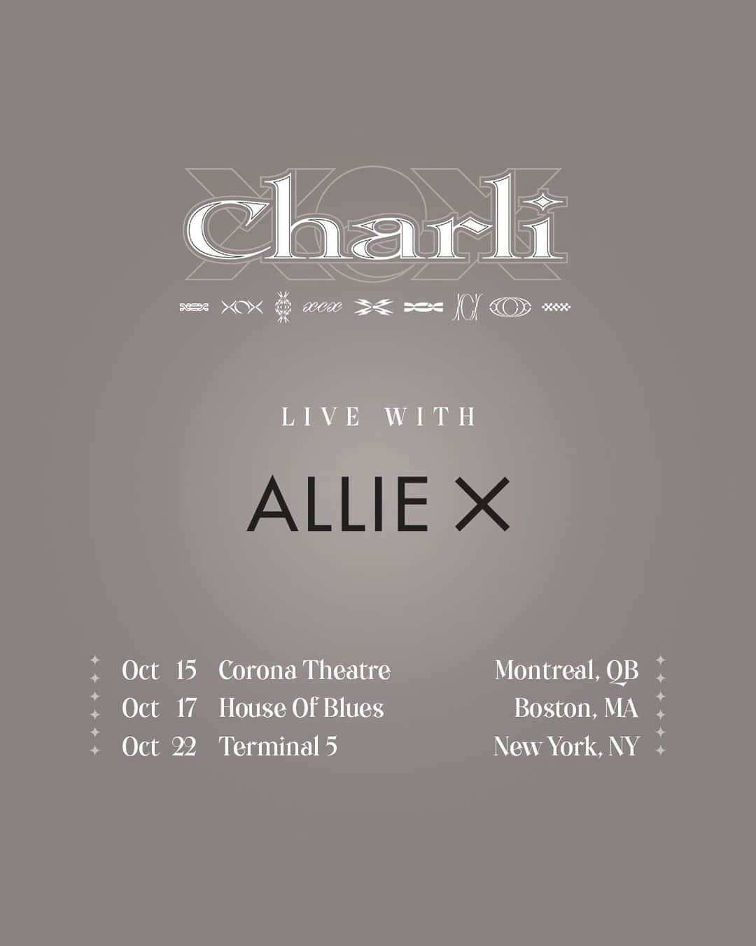 アリー・エックスのインスタグラム：「It’s me and Charli baby! 💕💕💕💕💕💕The live COLLAB you’ve all been waiting for. I’m opening for the savior of pop in a few cities. Who’s ready to get cray cray 😜 Tickets on sale fri. 🙅🏻‍♀️🌈💄❤️ #allieXCX」