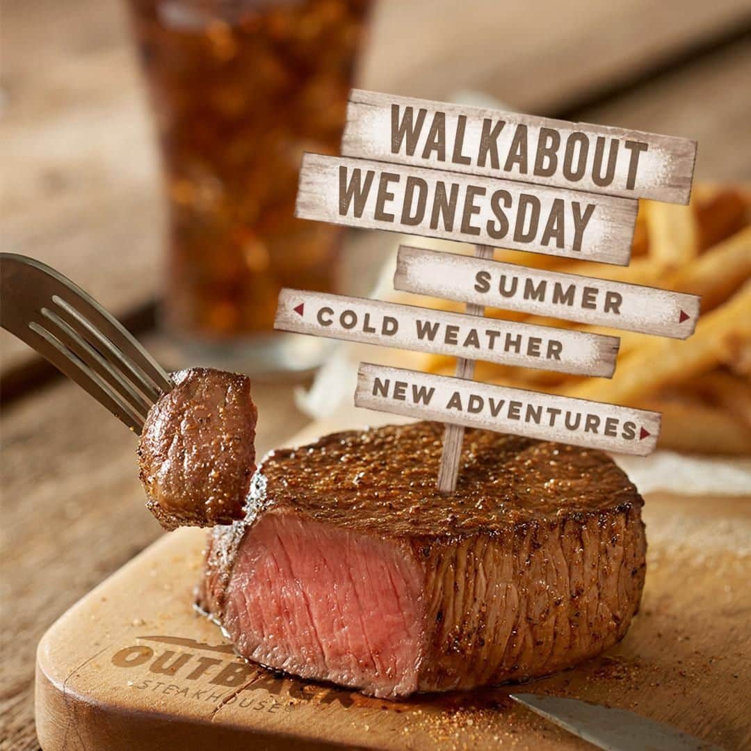 Outback Steakhouseさんのインスタグラム写真 - (Outback SteakhouseInstagram)「It’s pretty much summer. That’s reason enough to celebrate with Walkabout Wednesday. Steak, fries and a Coca-Cola product for only $10.99!」6月20日 3時00分 - outback