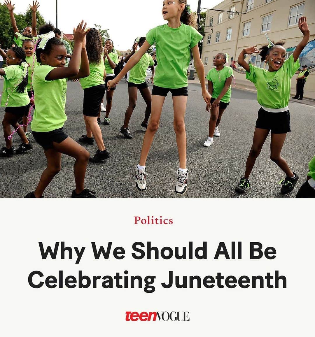 Teen Vogueさんのインスタグラム写真 - (Teen VogueInstagram)「What is #Juneteenth, how is it celebrated, and why does it matter? At the link in bio, @meelanash explains why Juneteenth isn't America's "other" Independence Day—it is *the* Independence Day.」6月20日 3時09分 - teenvogue