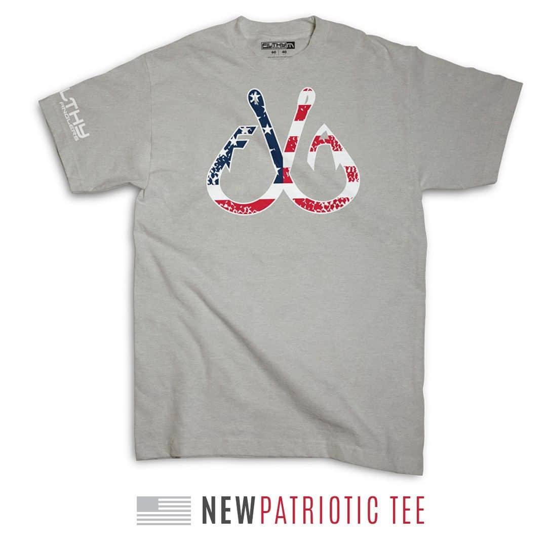 Filthy Anglers™さんのインスタグラム写真 - (Filthy Anglers™Instagram)「Product feature Wednesday! Introducing the newest edition to our lineup, the Patriotic Filthy Tee just in time for the summer season and the 4th of July. Our trademark double filthy hooks, with a splash of patriotism and bass scales. Grab yours today so you'll have it in time for the July 4th holiday weekend at  www.filthyanglers.com or Amazon.com  #fishing #patriotic #catchandrelease #bassfishing #largemouthbass #getoutside #anglerapproved #outdoors #teamfilthy #lakelife #salmon #trout #bigfish #newproduct #instagood」6月20日 10時01分 - filthyanglers