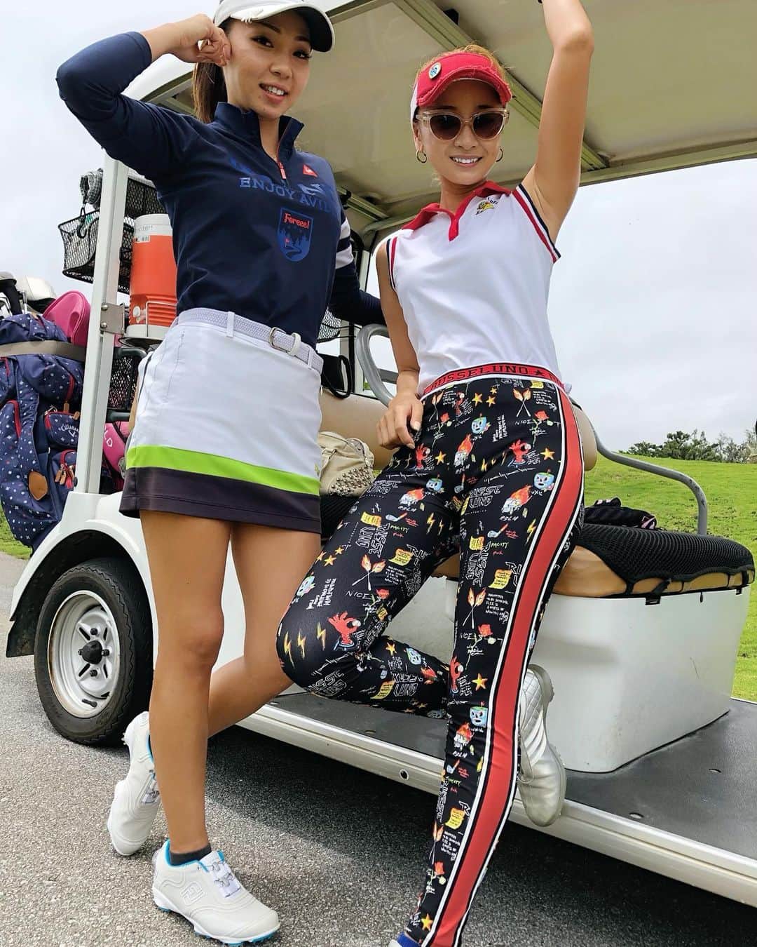 のインスタグラム：「. . @reinaa220  レイナと同じ組で初ラウンド🏌️‍♀️ . ミスショットしてもディカバリーが上手い上手い👏 . てゆーか同級生上手い！ . 県アマとかドラコン野郎とか🐻 . 私は基本的に県外の方とラウンドが多いので沖縄方言に癒された😂🌺 . 今回は昭和60年代１６名でした。 ゴルフ人口がたくさん増えていきますように💜」
