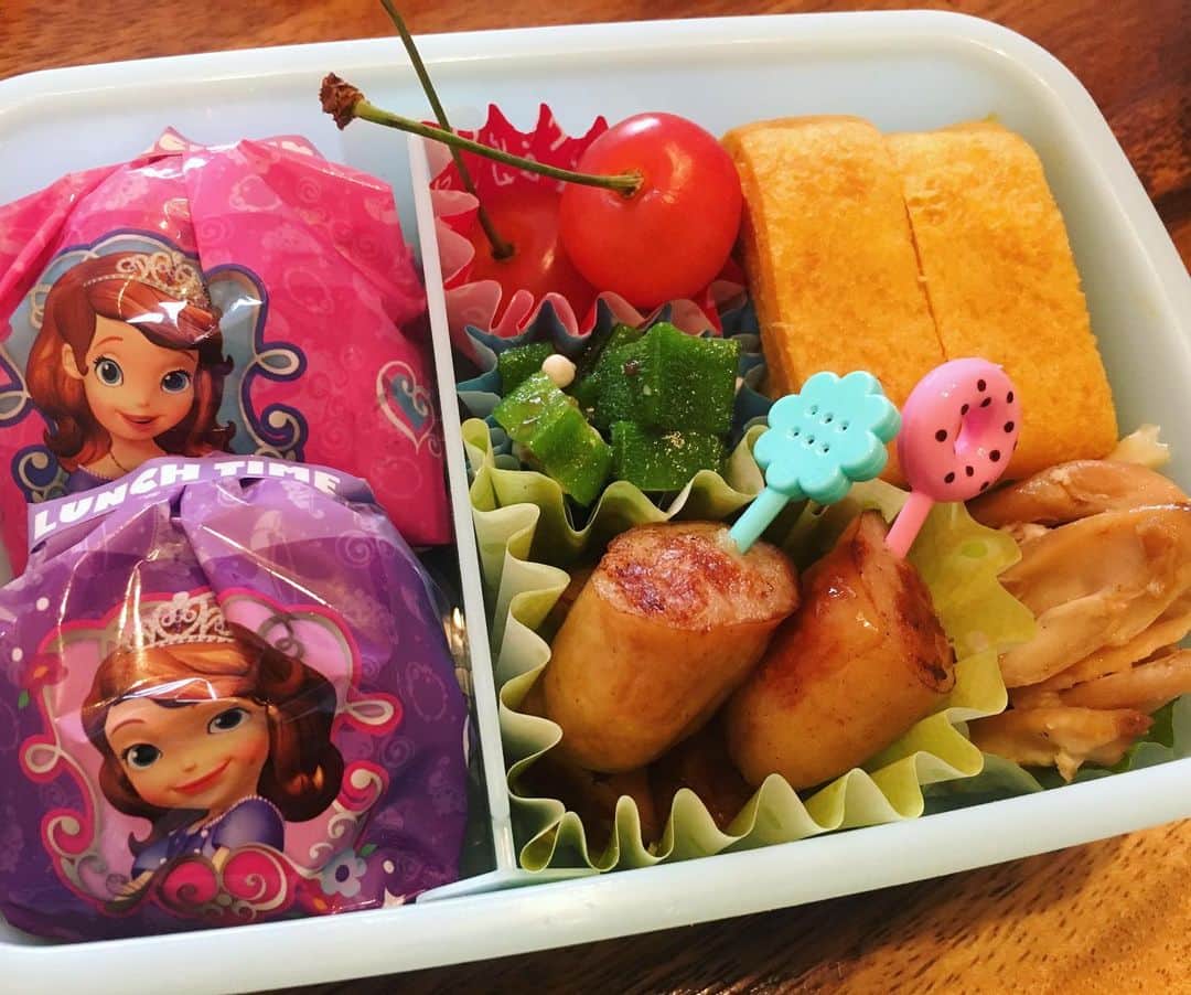 六車奈々さんのインスタグラム写真 - (六車奈々Instagram)「せりは、ジャガイモ掘り！ 今朝は早起きしてお弁当を作りました^ - ^  せりの大好きなものばかり。 お芋掘り、楽しんでおいでねー！  #娘の弁当 #芋掘り #お弁当 #三歳 #楽しんできてね」6月20日 11時53分 - nanarokusha