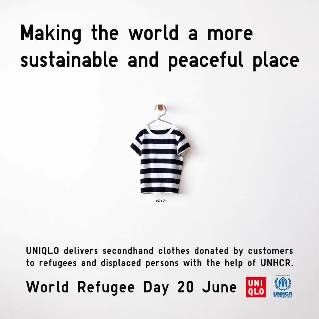 ユニクロさんのインスタグラム写真 - (ユニクロInstagram)「We have partnered with UNHCR, the UN Refugee Agency to provide clothing and give hope to refugees since 2006. How will you stand with refugees today? #worldrefugeeday #lifewear」6月20日 13時00分 - uniqlo