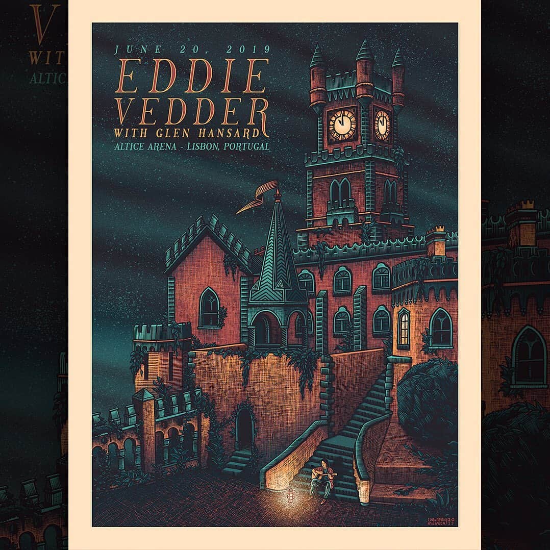 パール・ジャムさんのインスタグラム写真 - (パール・ジャムInstagram)「EV Poster Art - Lisbon Official poster art for #EddieVedder's show at @AlticeArena in Lisbon. 🎨: @Suburban_Avenger」6月21日 0時24分 - pearljam
