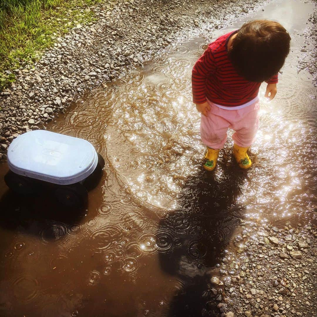 島崎直也さんのインスタグラム写真 - (島崎直也Instagram)「雨上がり  #2歳 #着替えたばかりなのに #やっぱり水たまりが好き #水の波紋」6月20日 19時02分 - naoyaman01