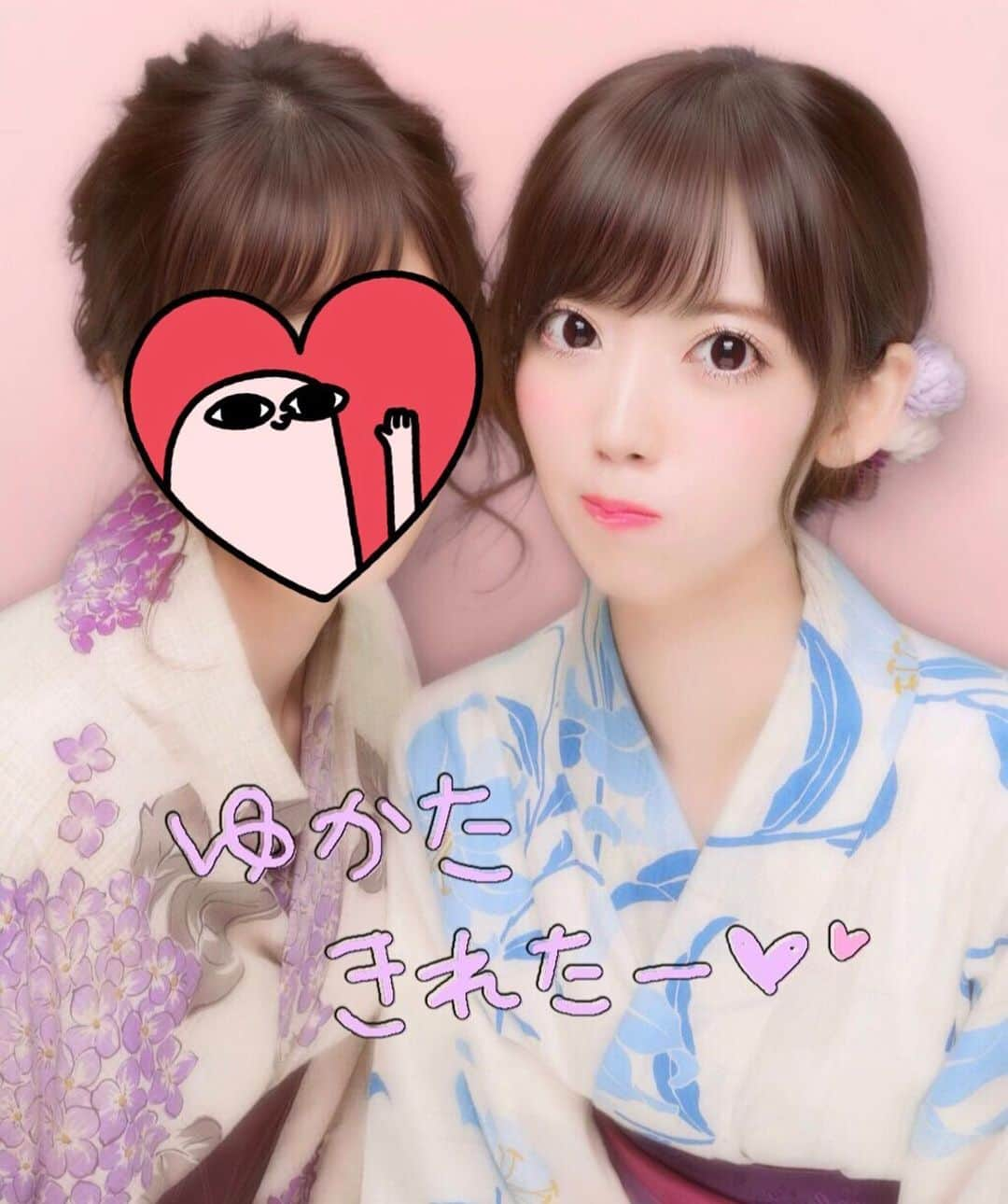 西川七海のインスタグラム：「💫 再開したはいいものの最近の写真が全然ないので😯 去年お祭りでひさしぶりに浴衣着てるんるんで撮ったプリクラを載せてみる . もうすぐ夏🍧🌞 . . #浴衣 #麻布十番祭り 行った時の #スタンプ押しがち #昨日はたくさんありがとう☺️」