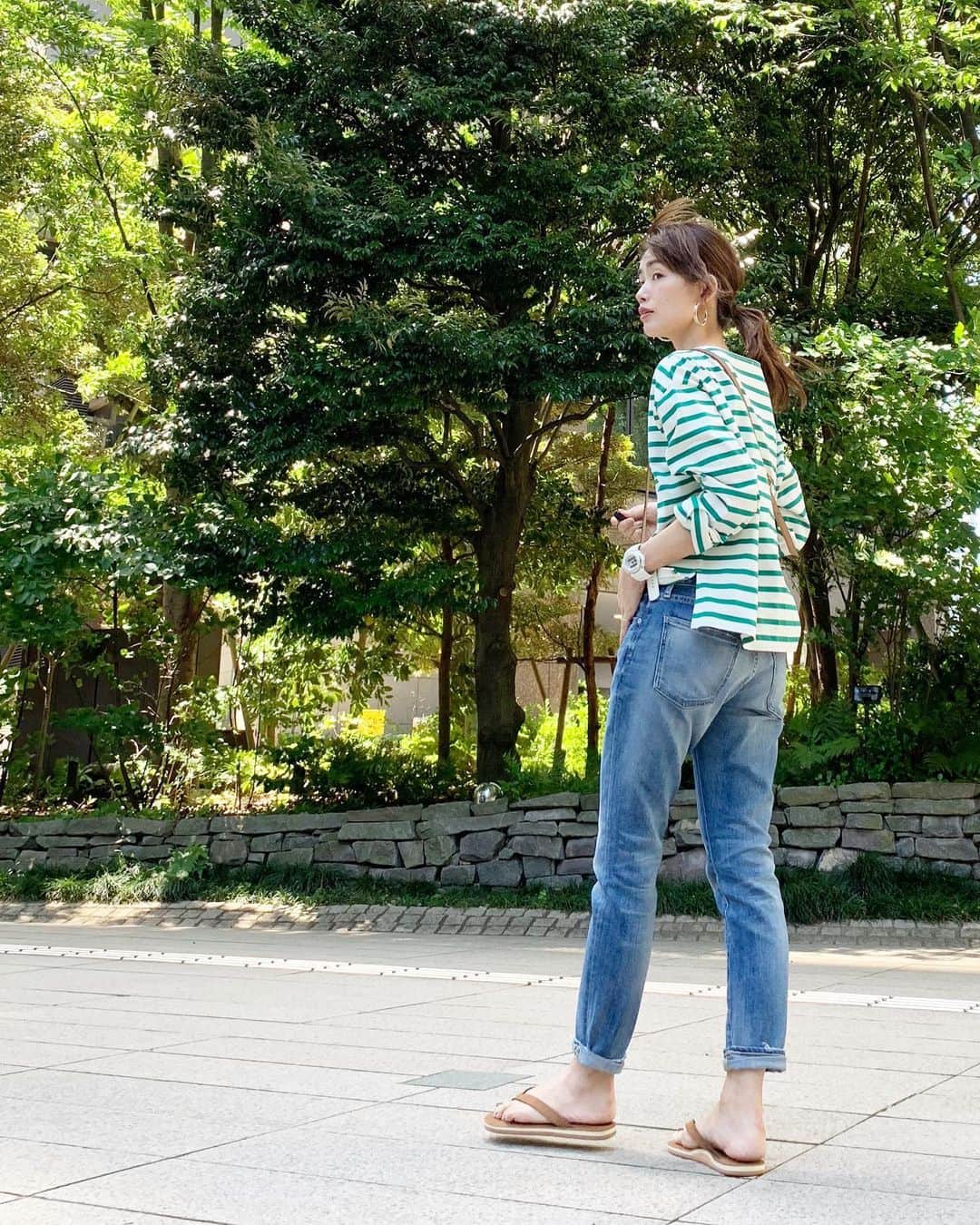 武藤京子さんのインスタグラム写真 - (武藤京子Instagram)「* 先日のお洋服 * キャメル小物に どハマり中 * #ootd  #ボーダー #beautyandyouth #ビューティーアンドユース  #デニム #redcard #レッドカード  #バッグ #youngandolsen #ヤングアンドオルセン  #靴 #elnidoflips #エルニドフリップス #deuxiemeclasse #ドゥーズィエムクラス  #ブログ更新しました  #プロフィールにブログのリンク貼ってます」6月20日 21時18分 - kyokomuto0628