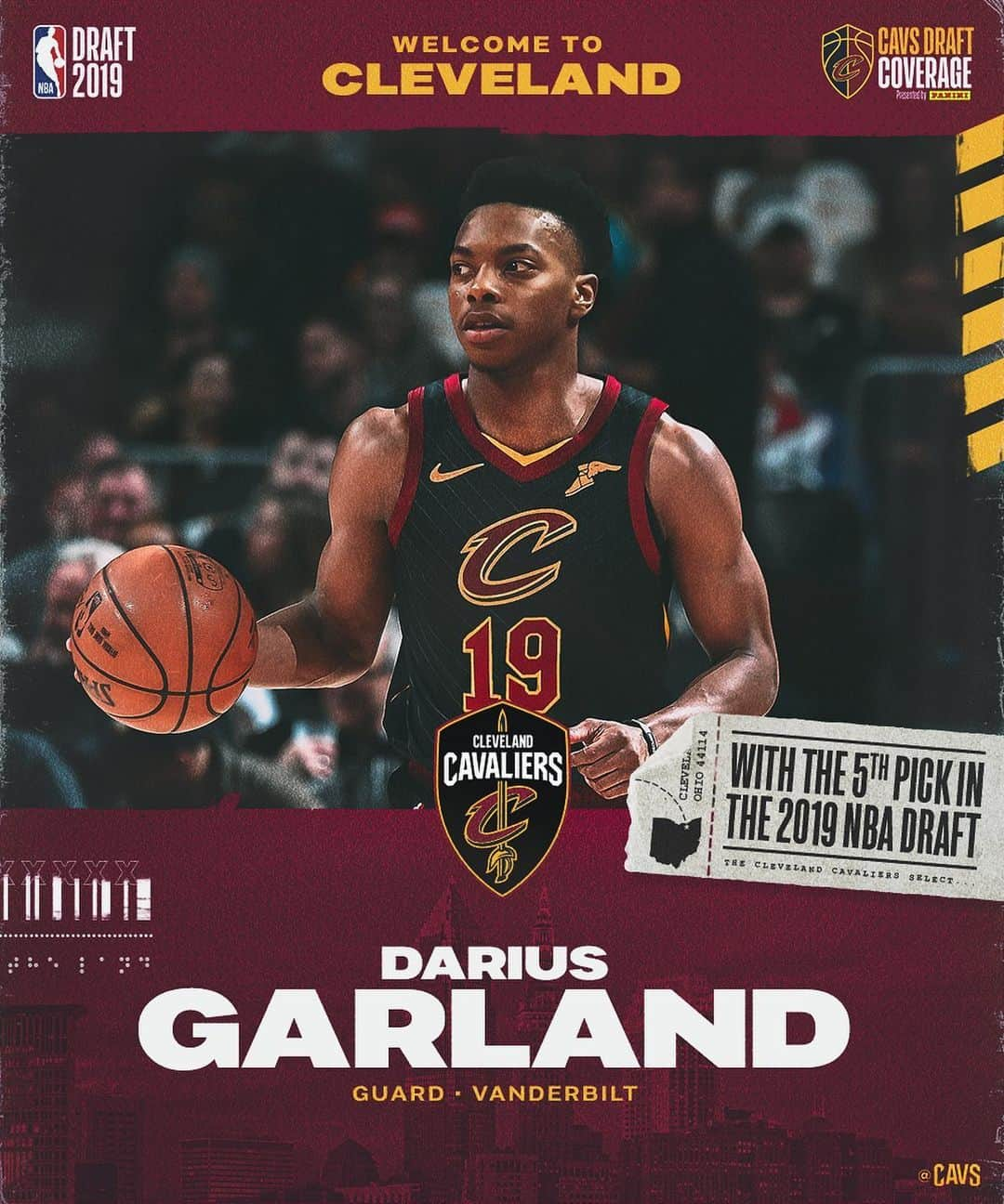 キャブスさんのインスタグラム写真 - (キャブスInstagram)「With the 5th pick in the 2019 #NBADraft, the #Cavs select @darius_garland! #CavsDraft」6月21日 9時08分 - cavs