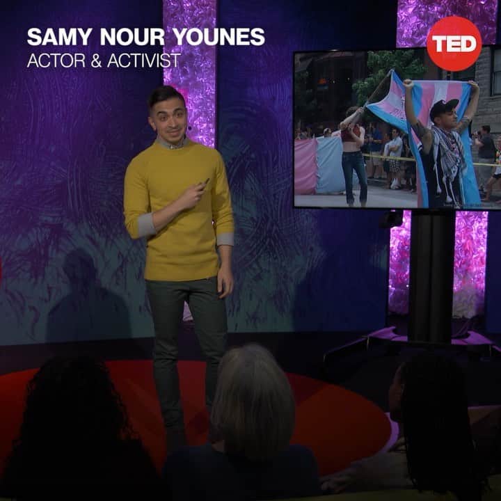 TED Talksのインスタグラム：「Transgender activist and TED Resident Samy Nour Younes shares the centuries-old history of the trans community, filled with courageous stories, inspiring triumphs — and a fight for civil rights that's been raging for a long time. "Whenever people ask me why trans people are suddenly everywhere, I just want to tell them that we've been here. These stories have to be told, along with the countless others that have been buried by time,” he says. Swipe through to listen to his #TEDTalk. #pride #pridemonth #lgbtqia」