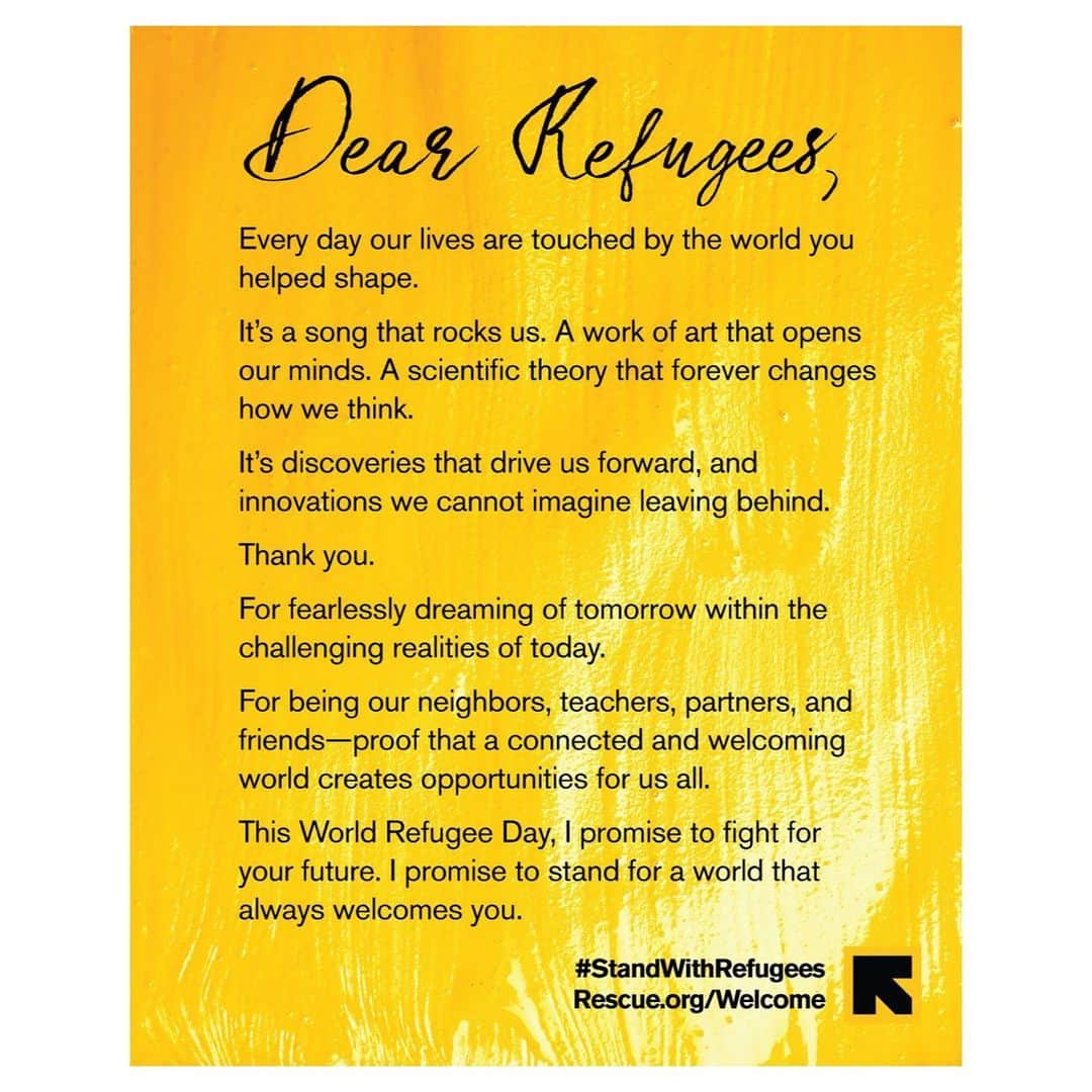 ラシダ・ジョーンズさんのインスタグラム写真 - (ラシダ・ジョーンズInstagram)「Dear Refugees, every day our lives are touched by the world you helped shape. This #WorldRefugeeDay, I’ve signed @theIRC’s open letter to refugees & promise to stand for a world that always welcomes. Join me and #StandWithRefugees. Link in bio.」6月21日 4時57分 - rashidajones