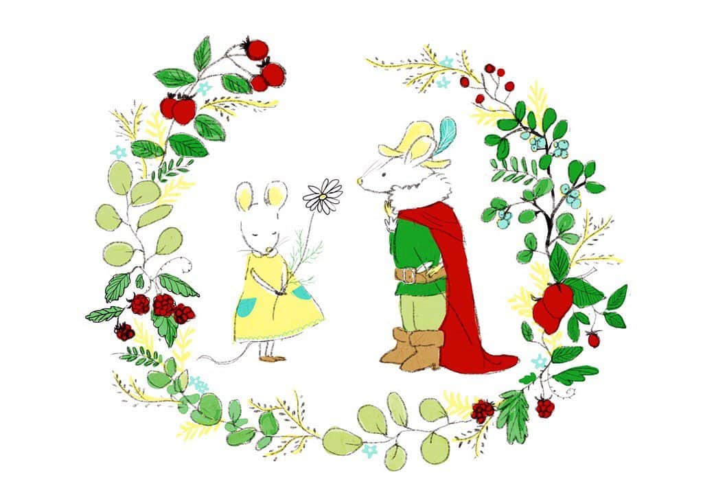 momoroさんのインスタグラム写真 - (momoroInstagram)「#ねずみ#ネズミ#mouse#illustration #momoro#ももろ#イラスト#botanical #植物」6月21日 7時30分 - momoro6666