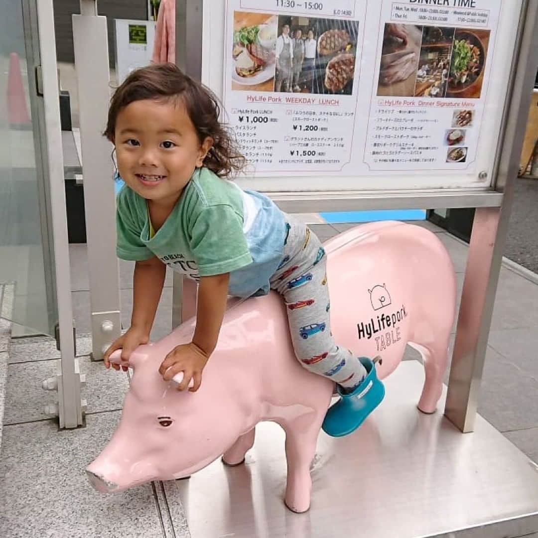 HyLifeporkTABLE代官山さんのインスタグラム写真 - (HyLifeporkTABLE代官山Instagram)「この笑顔こそまさに私たちのモットーの ふつうの日を、ステキな日に。#EhSutekiDay ！ お子様にも安心して食べさせて頂ける、カナダ産こだわり豚肉のハイライフポーク。  一度、代官山にてお試しください。 Great picture!@michikoooom  #HyLifePork#HyLifePorkTable#ハイライフポーク#ハイライフポークテーブル#かわいいコラボ#代官山#ふつうの日をステキな日に#お任せください#子連れウェルカム#エレベーター完備#最高の笑顔でお待ちしております . . . @michikoooom #hylifepork  #daikanyama  #sarugakucho  #pig #お店の人ごめんなさい #甥っ子溺愛  #甥っ子 #好きすぎる ♥️ #最高の癒し ♥️ #長靴 #大好き」6月21日 19時01分 - hylifepork