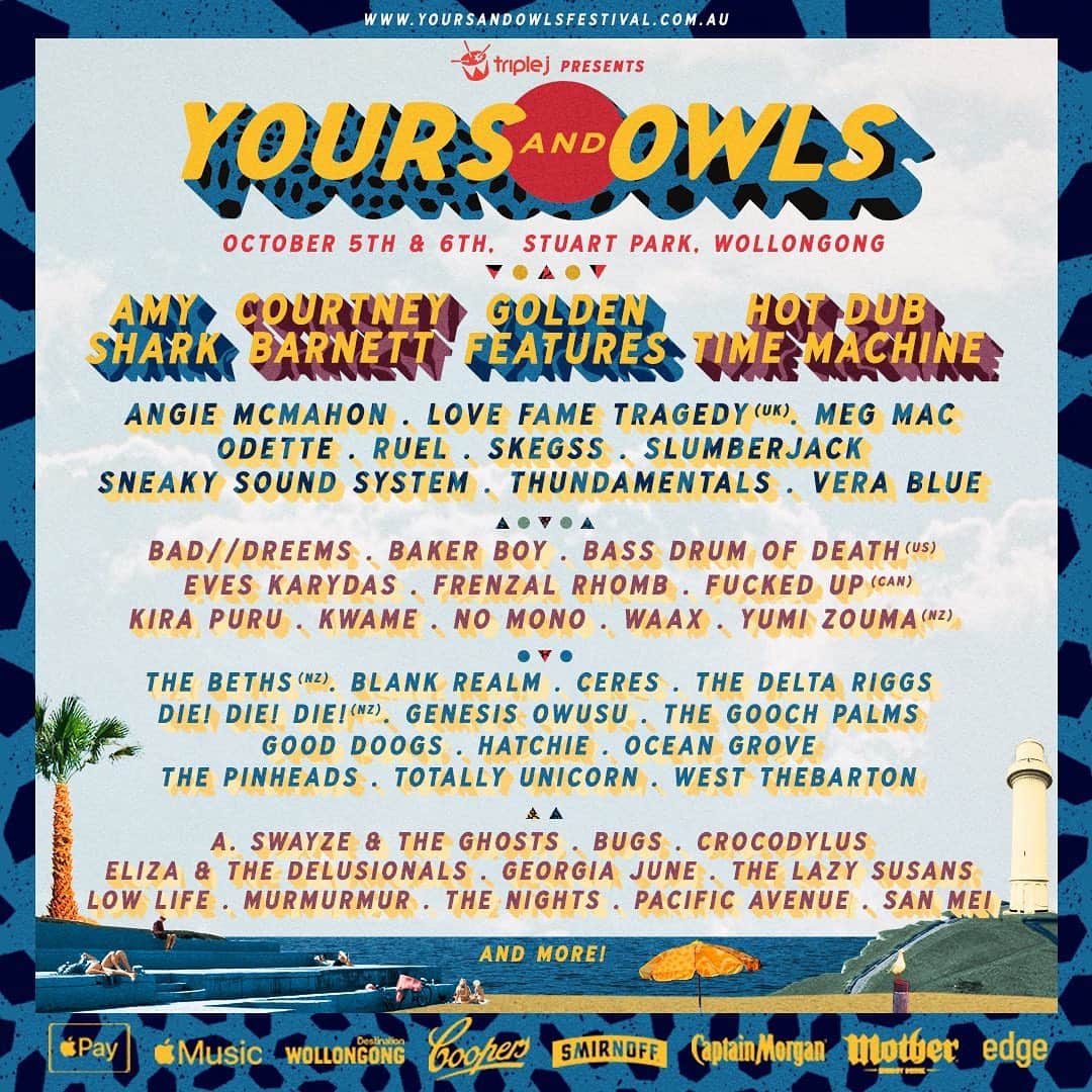 コートニー・バーネットのインスタグラム：「October 🔴Cya at @yoursandowlsfestival in Wollongong!!!🔴」