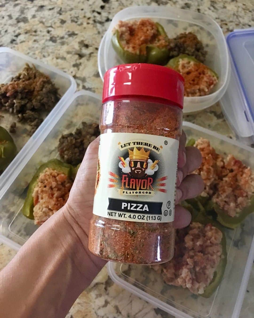 Flavorgod Seasoningsさんのインスタグラム写真 - (Flavorgod SeasoningsInstagram)「🚨MEAL PREPPING - Add delicious flavors to your meals!🚨⠀ -⠀ Meal Prep Seasonings Available here ⬇️⠀ Click link in the bio -> @flavorgod⠀ www.flavorgod.com⠀ .⠀ Meal Prep by: @mariamciver81⠀ .⠀ Flavor God Seasonings are:⠀ 💥ZERO CALORIES PER SERVING⠀ 🌿Made Fresh⠀ 🌱GLUTEN FREE⠀ 🔥KETO FRIENDLY⠀ 🥑PALEO FRIENDLY⠀ ☀️KOSHER⠀ 🌊Low salt⠀ ⚡️NO MSG⠀ 🚫NO SOY⠀ 🥛DAIRY FREE *except Ranch ⠀ ⏰Shelf life is 24 months⠀ -⠀ -⠀ #food #foodie #flavorgod #seasonings #glutenfree #keto #paleo #vegan #kosher #breakfast #lunch #dinner #yummy #delicious #foodporn #mealprep ⠀ Customer @mariamciver81 meal prepping with our Pizza seasoning!!」5月29日 3時00分 - flavorgod
