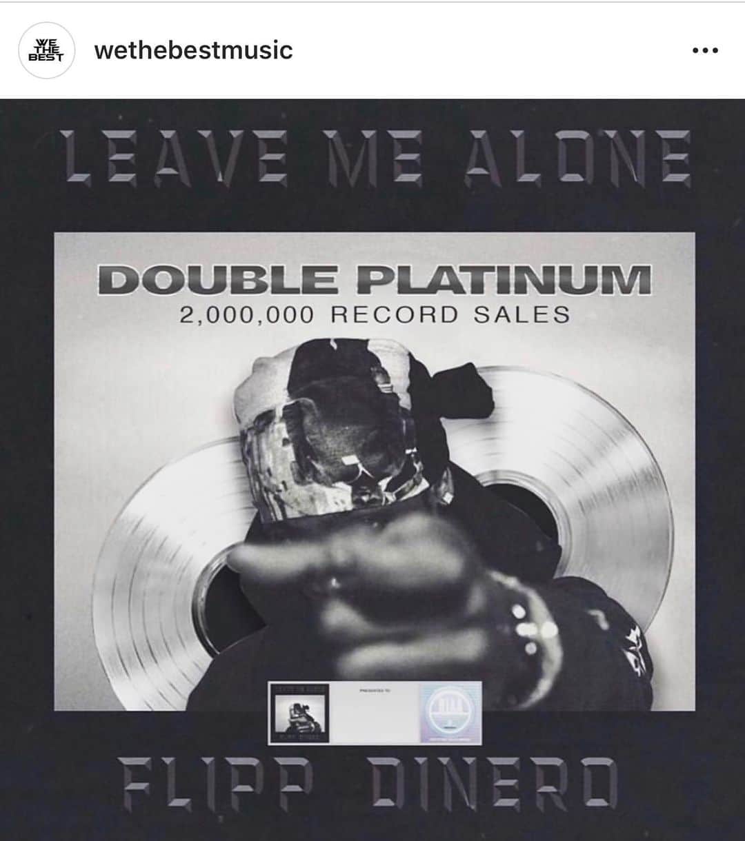 DJキャレドさんのインスタグラム写真 - (DJキャレドInstagram)「Congrats @flippdinero officially double platinum  @wethebestmusic way !」5月29日 1時16分 - djkhaled