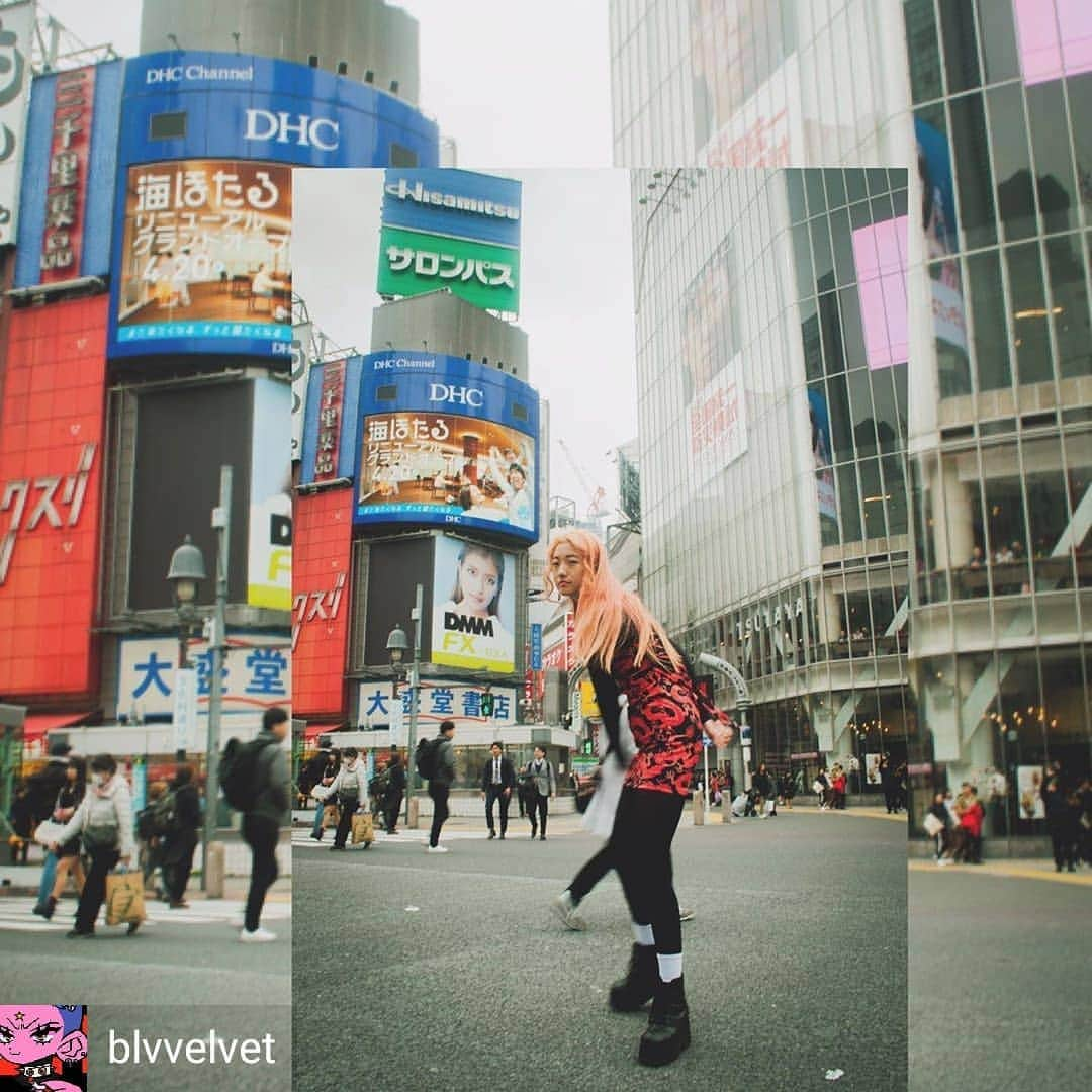 小林レイミさんのインスタグラム写真 - (小林レイミInstagram)「Reposted from @blvvelvet -  fotos para @plasticinazul  Model @_reimi._____ - #regrann  #チリ #シブヤ #ブルチャン #📷 #shibuya #photocollage #collageart #shibuyacrossing #streetphotography  #chile #fashionlook #sandiego #pinkhair #babes #fashiondoll #plasticinazul #chilena #渋谷」5月29日 11時20分 - _reimi._____