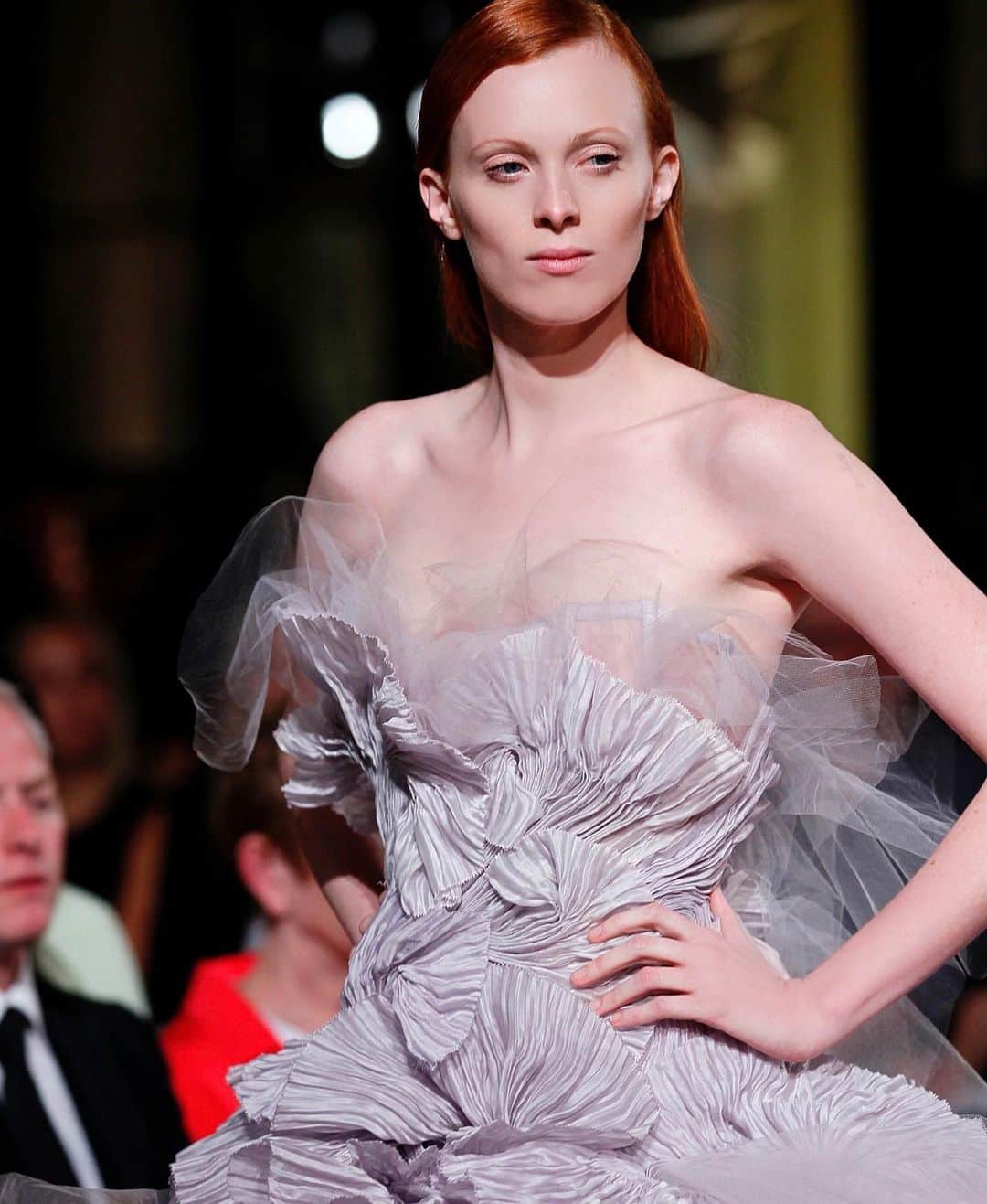 のインスタグラム：「Looking back to the Spring/Summer 2012 runway with Look 30 worn by Karen Elson. #marchesa #ss12marchesa」