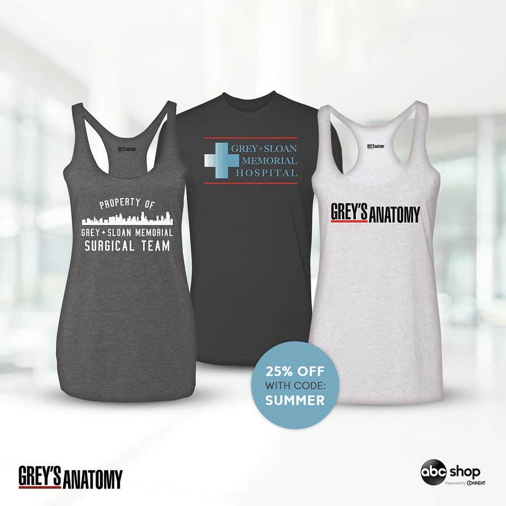 Grey's Anatomyさんのインスタグラム写真 - (Grey's AnatomyInstagram)「Kick-off your summer with code SUMMER for 25% off at the ABC Shop! Link in stories. #GreysAnatomy」5月29日 3時44分 - greysabc