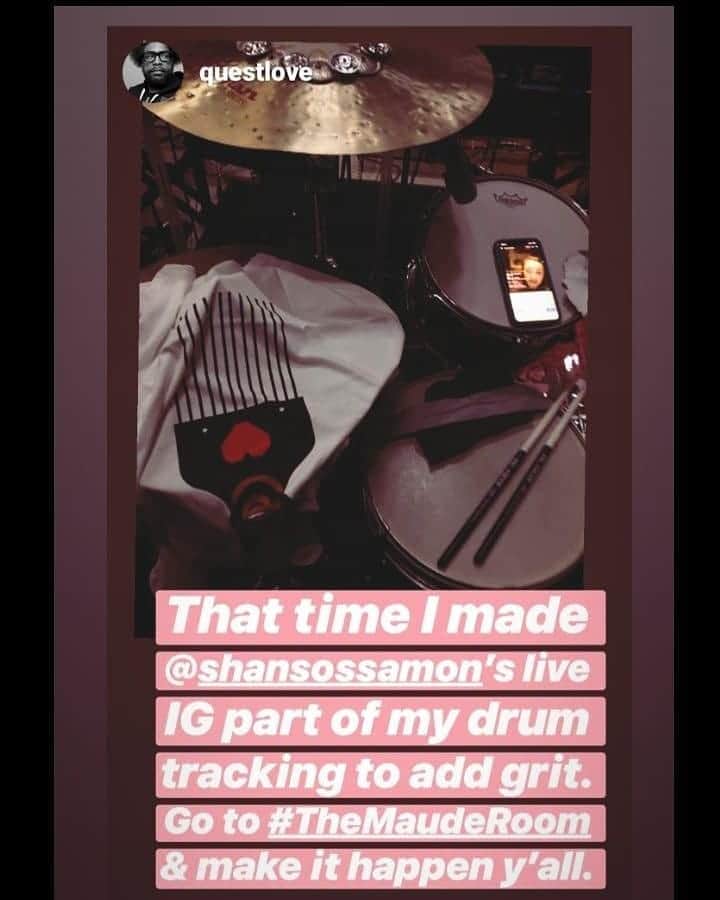 シャニン・ソサモンのインスタグラム：「🌌! 💜 @questlove #toaddgrit」