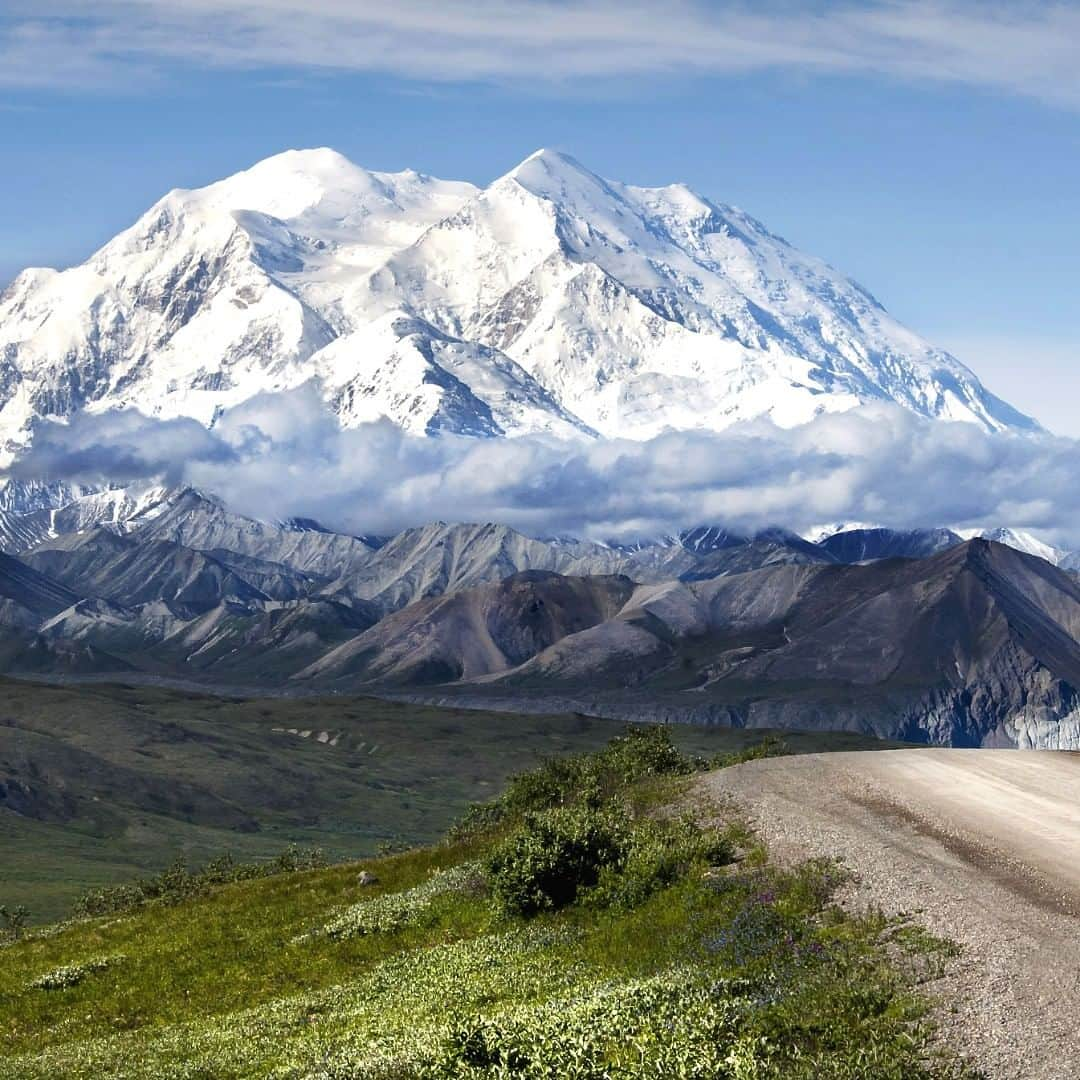 アメリカ内務省さんのインスタグラム写真 - (アメリカ内務省Instagram)「Standing head and shoulders above the crowd, Denali dominates the landscape of central #Alaska. On clear days, it can be seen from as far away as Anchorage and Fairbanks. Within #Denali National Park and Preserve, however, it appears and disappears as the road winds its way among the smaller mountains and is often shrouded in thick layers of clouds. Translated from an Athabaskan language, the name of the tallest #mountain in the U.S. means “the High One” or “Mountain Big.” Photo @DenaliNPS by Tim Rains, #NationalPark Service. #travel #FindYourPark #usinterior」5月29日 9時20分 - usinterior