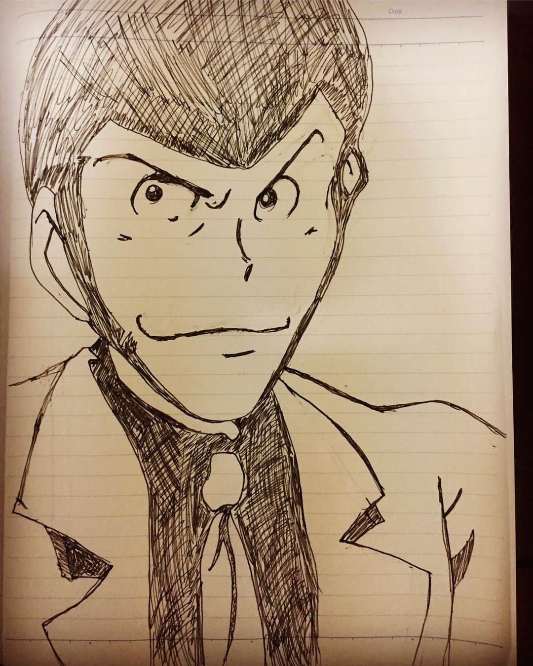友常勇気さんのインスタグラム写真 - (友常勇気Instagram)「I tried to draw Lupin the 3rd(๑´∀`๑) #友常勇気  #休憩中に #初めて描いてみた #ルパン3世 #今日から絵を描く事を急に決意 #下手なりに #成長してみせる」5月29日 20時49分 - yuki_tomotsune