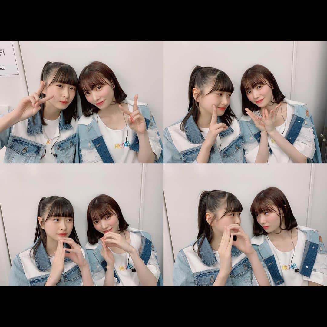 松岡はなのインスタグラム：「🐥×🌷 #ぴーはな #ぴーさんはメンバーからモテモテです」