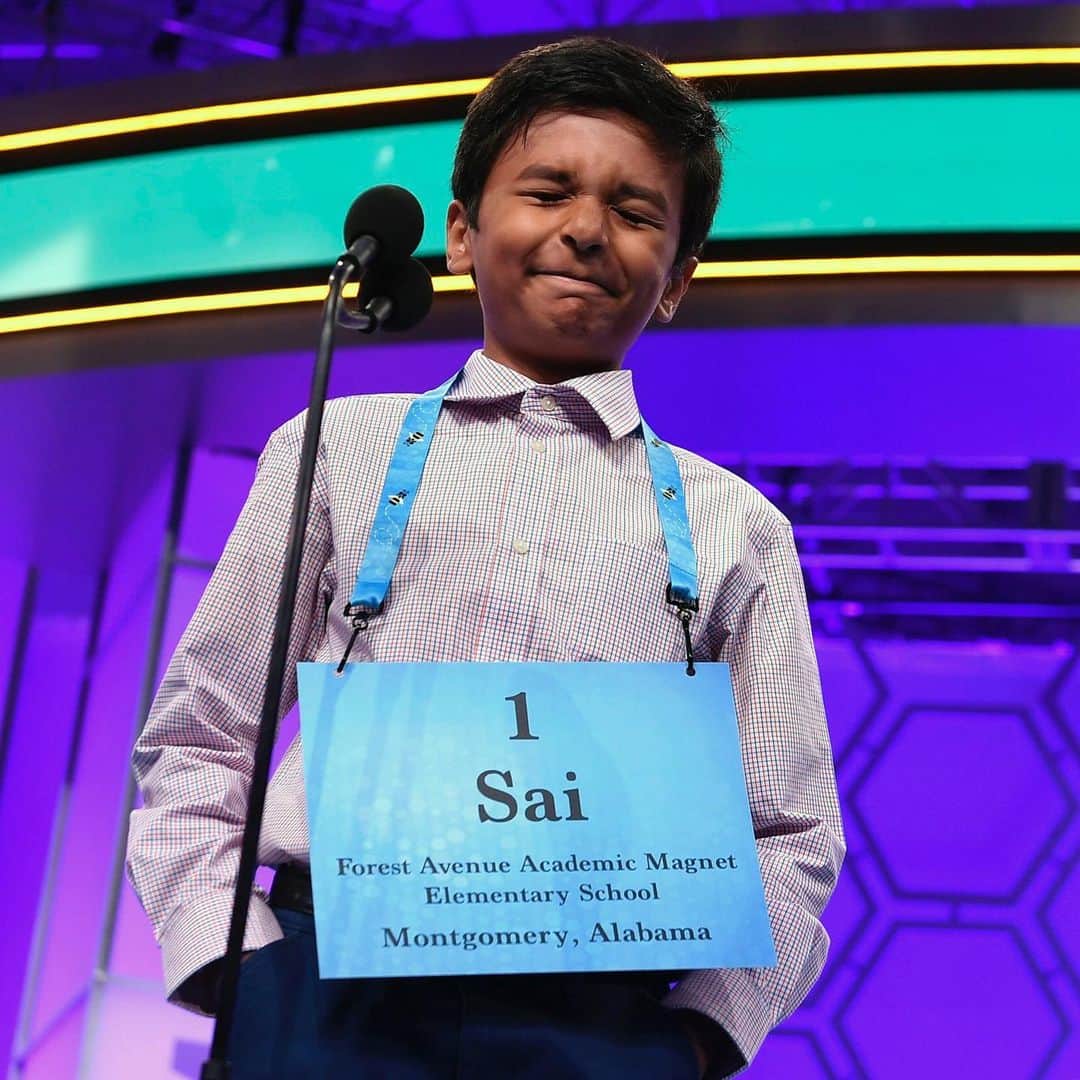 NBC Newsさんのインスタグラム写真 - (NBC NewsInstagram)「Saisurya Lakkimsetti, 10, of Montgomery, #Alabama, reacts after correctly spelling his word while competing in the #Scripps National Spelling Bee in Oxon Hill, #Maryland. The Bee will conclude on Friday. . 📷 Susan Walsh / @apnews」5月30日 5時28分 - nbcnews